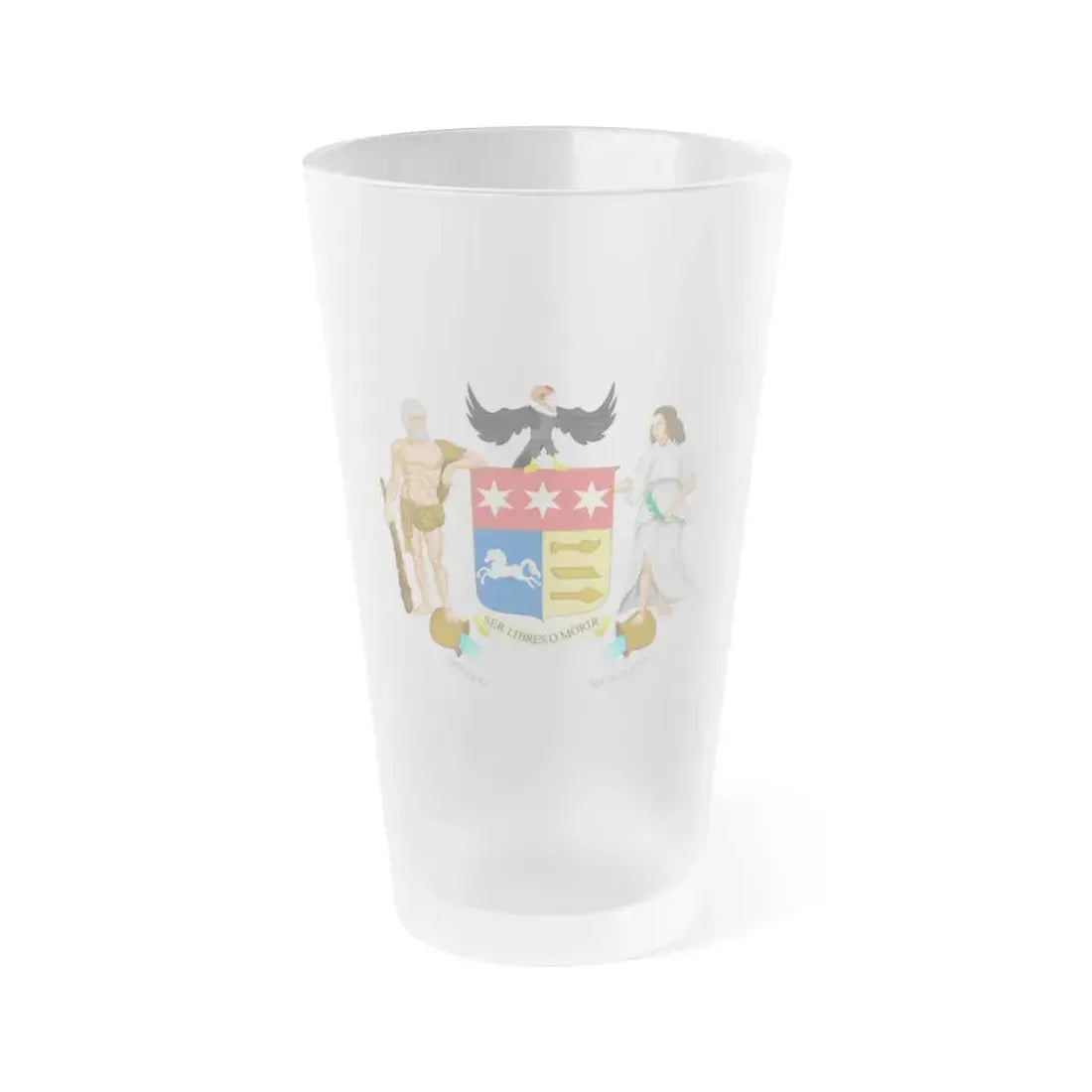 Coat of arms of Gran Colombia (1822 proposal) - Frosted Pint Glass 16oz 16oz Frosted - Go Mug Yourself