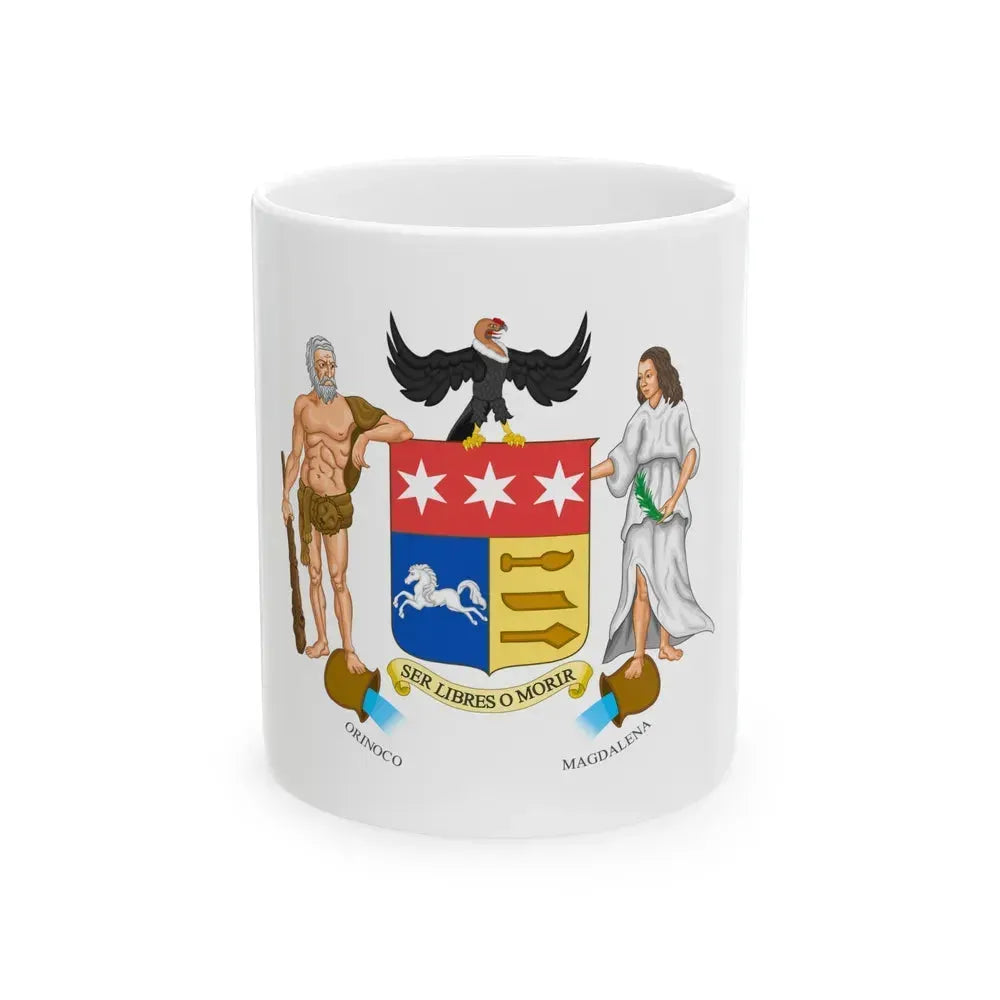 Coat of arms of Gran Colombia (1822 proposal) - White Coffee Mug 11oz - Go Mug Yourself