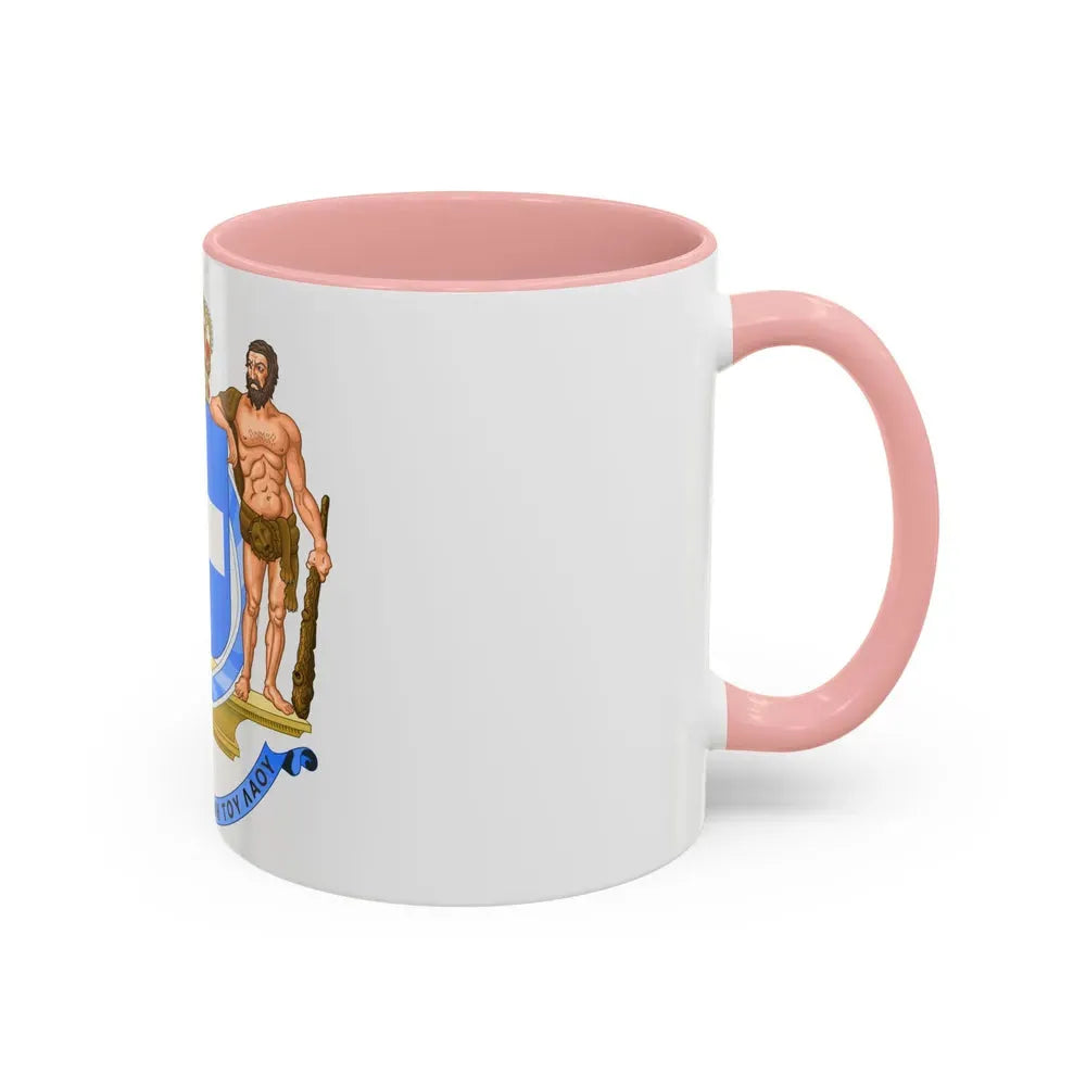 Coat of Arms of Greece (blue cross) - Accent Coffee Mug - Go Mug Yourself