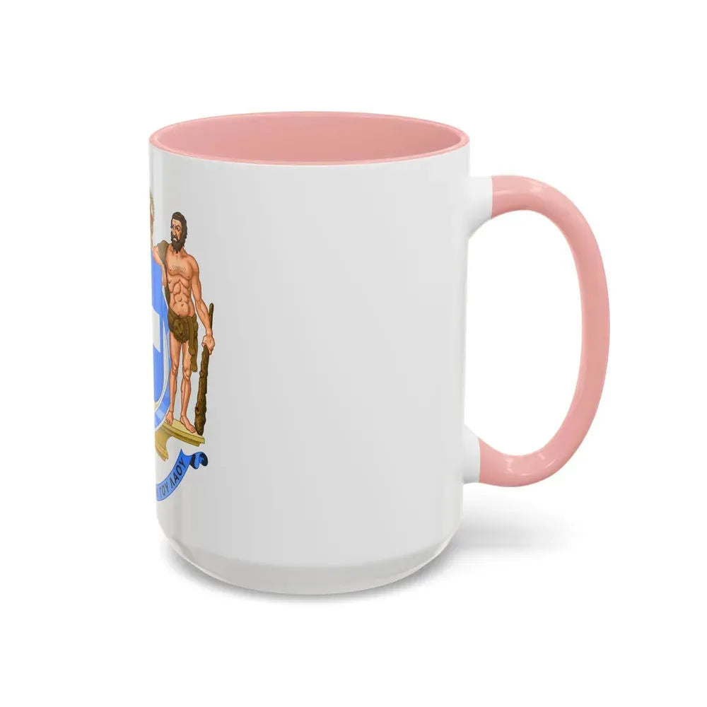 Coat of Arms of Greece (blue cross) - Accent Coffee Mug - Go Mug Yourself