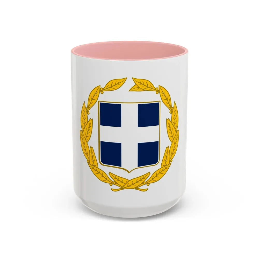 Coat of arms of Greece (military) - Accent Coffee Mug 15oz Pink - Go Mug Yourself