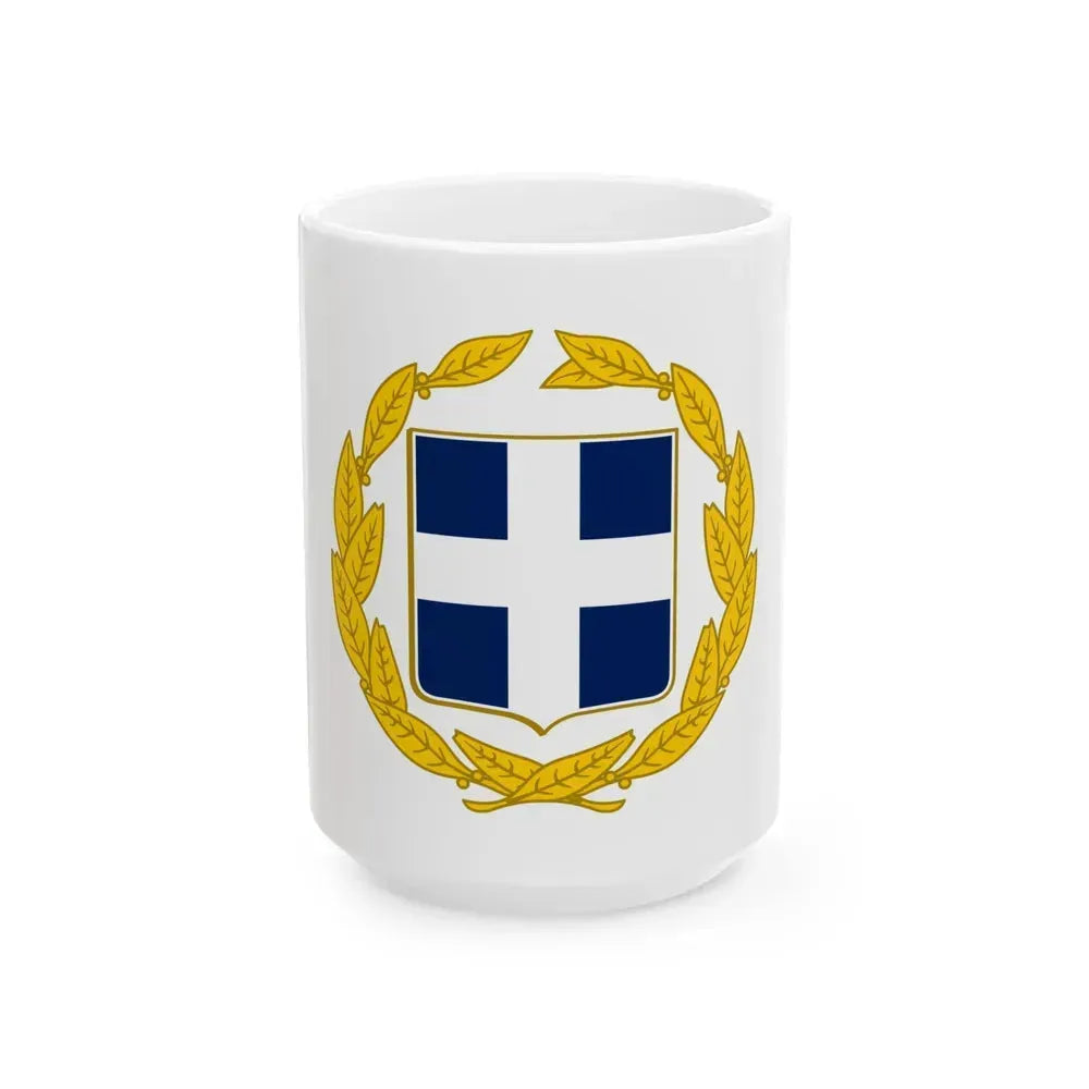 Coat of arms of Greece (military) - White Coffee Mug 15oz - Go Mug Yourself