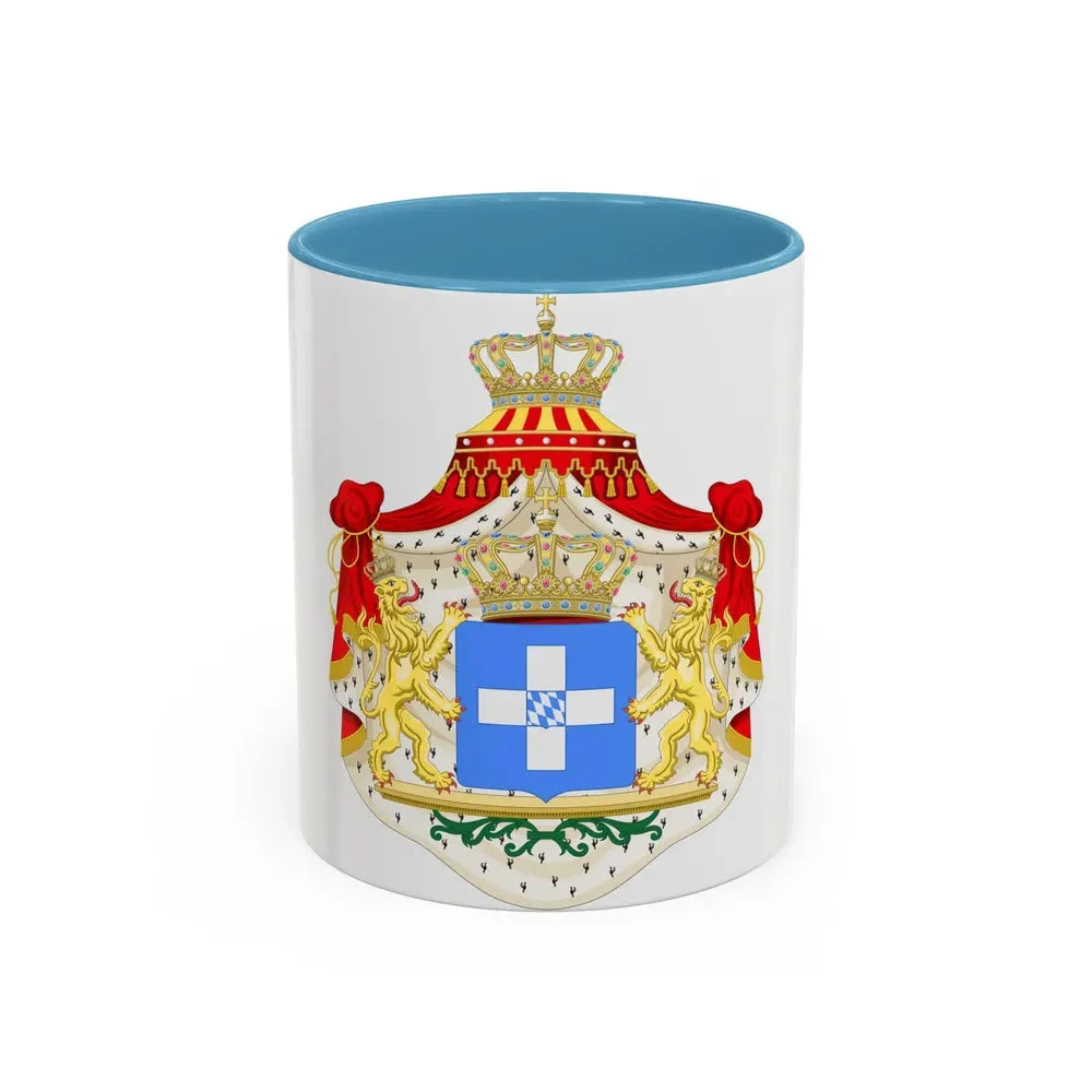 Coat of arms of Greece (Wittelsbach) - Accent Coffee Mug 11oz Light Blue - Go Mug Yourself