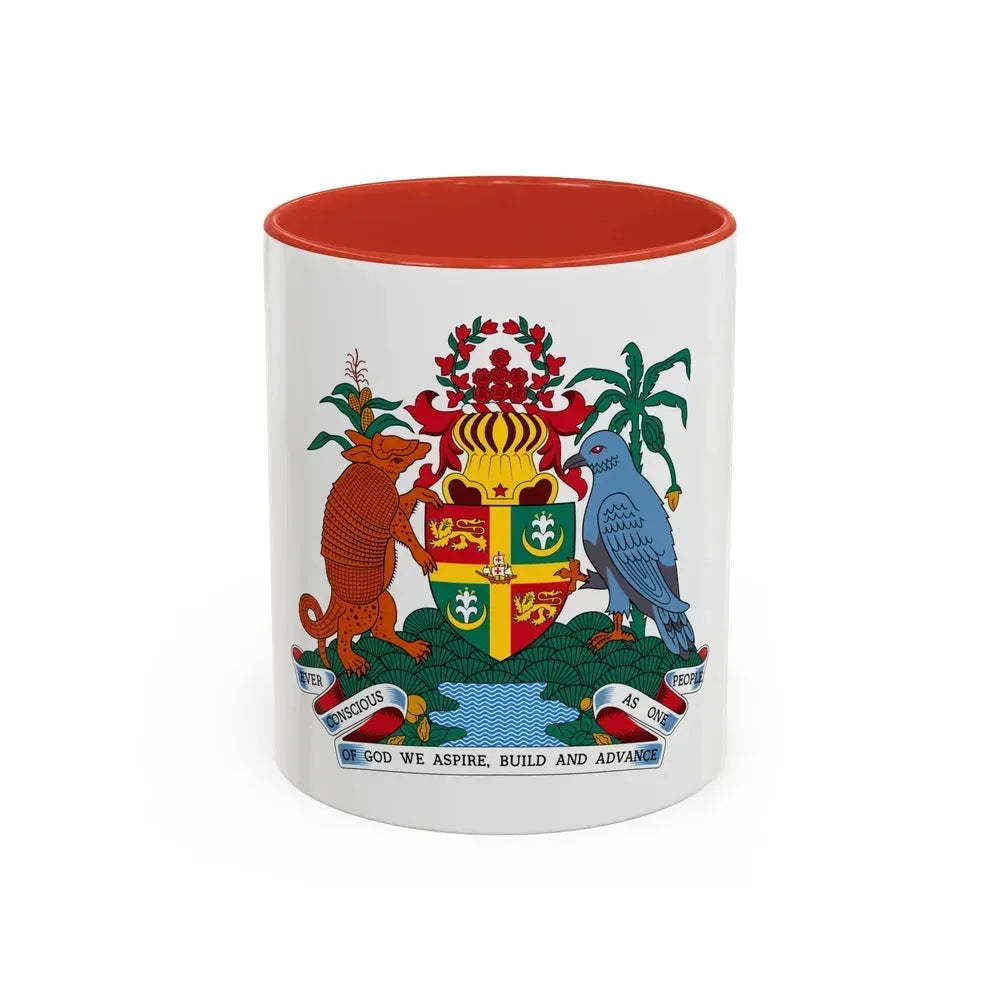 Coat of arms of Grenada - Accent Coffee Mug 11oz Red - Go Mug Yourself