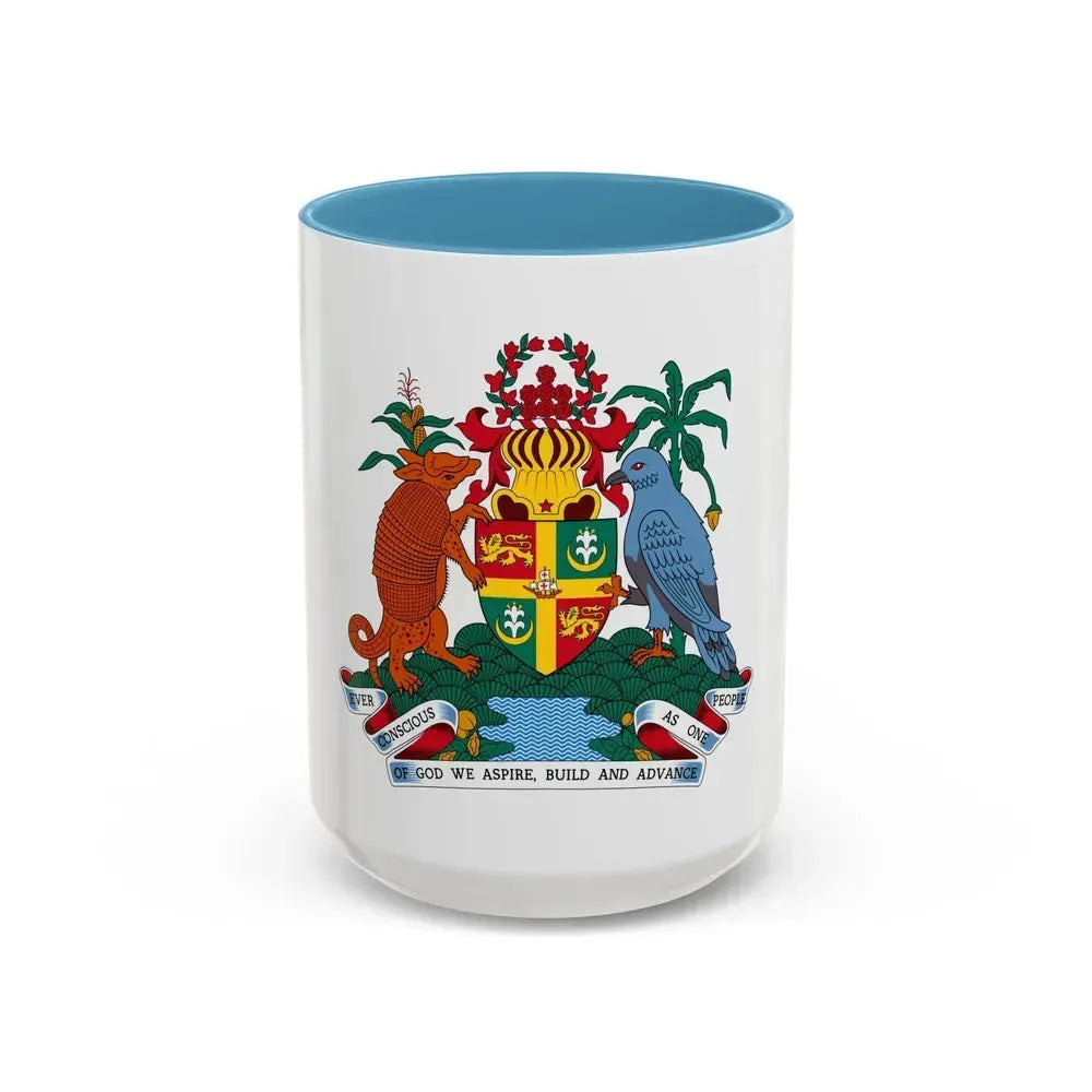 Coat of arms of Grenada - Accent Coffee Mug 15oz Light Blue - Go Mug Yourself