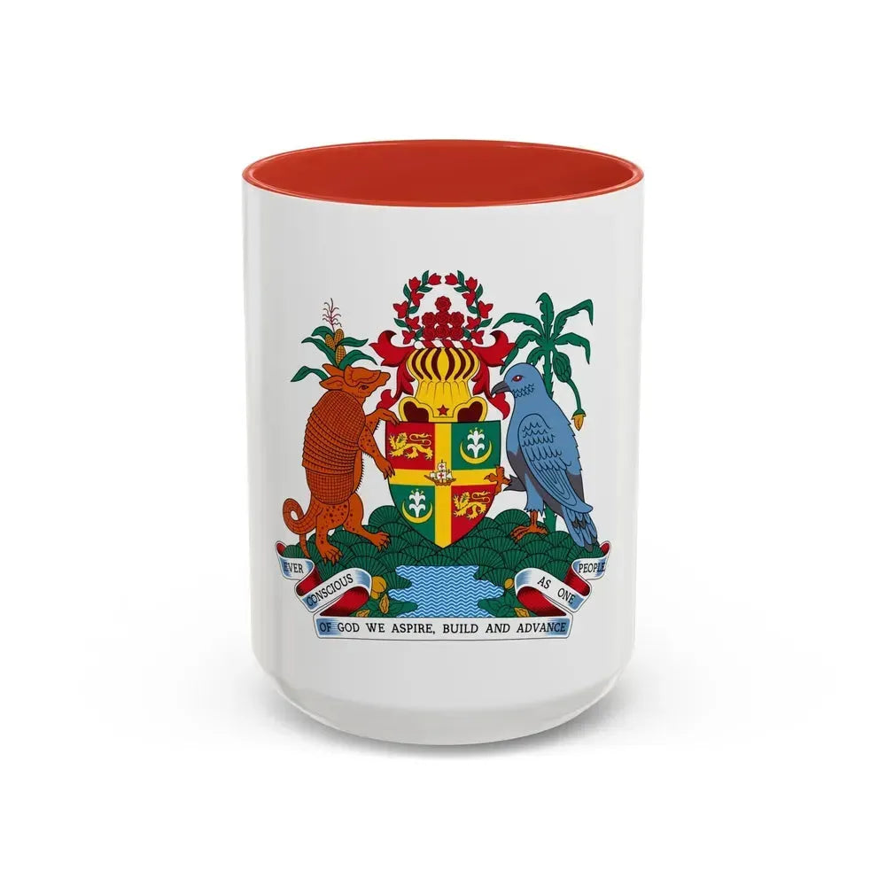 Coat of arms of Grenada - Accent Coffee Mug 15oz Red - Go Mug Yourself