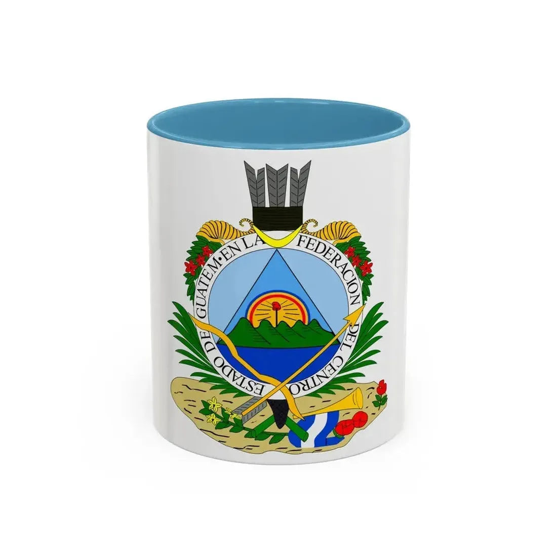 Coat of arms of Guatemala (1825-1843) - Accent Coffee Mug 11oz Light Blue - Go Mug Yourself