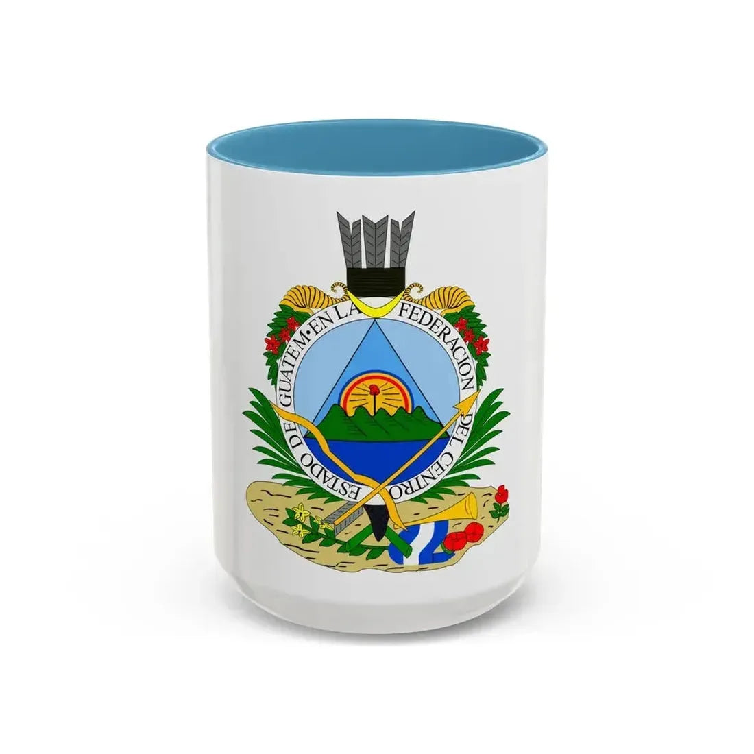 Coat of arms of Guatemala (1825-1843) - Accent Coffee Mug 15oz Light Blue - Go Mug Yourself