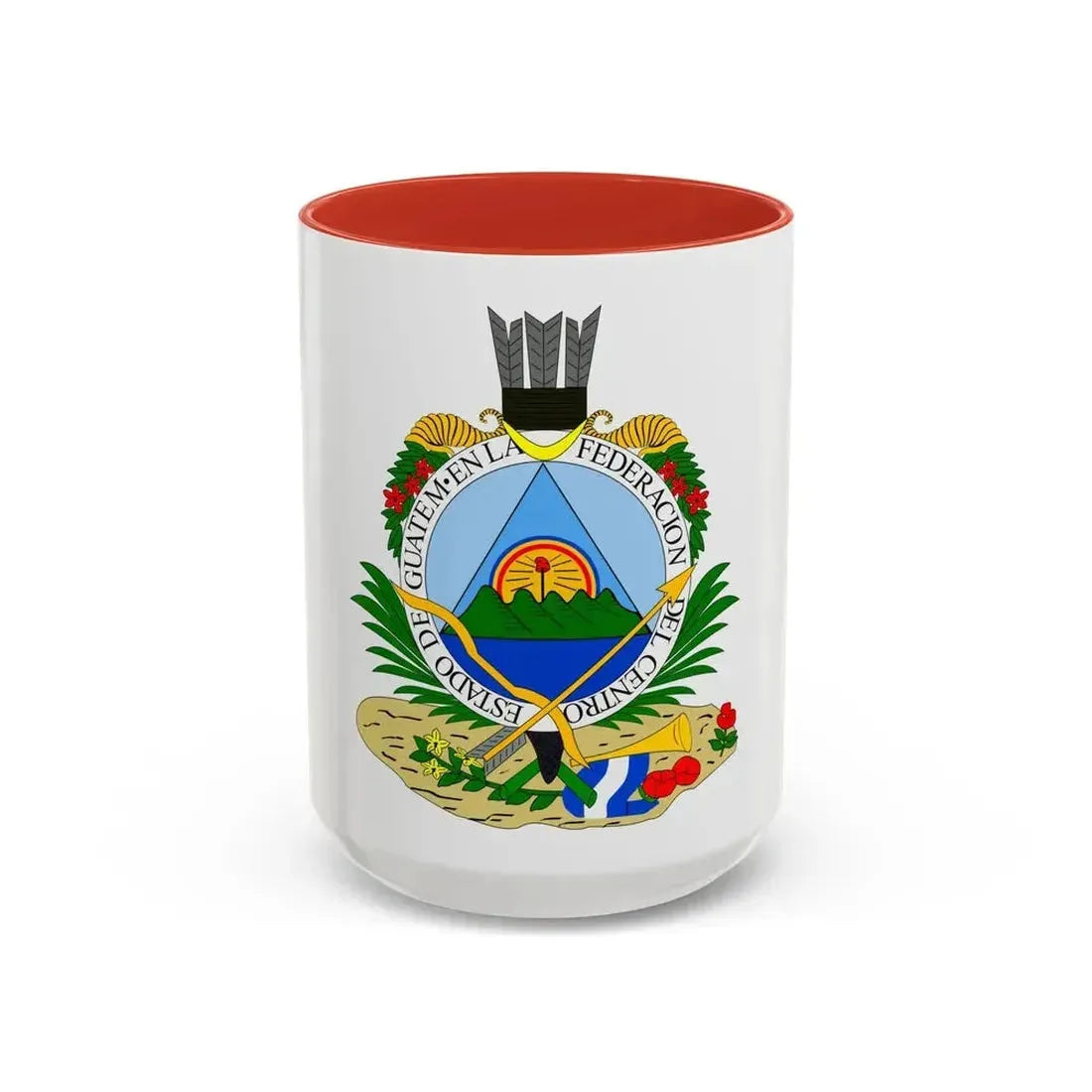 Coat of arms of Guatemala (1825-1843) - Accent Coffee Mug 15oz Red - Go Mug Yourself