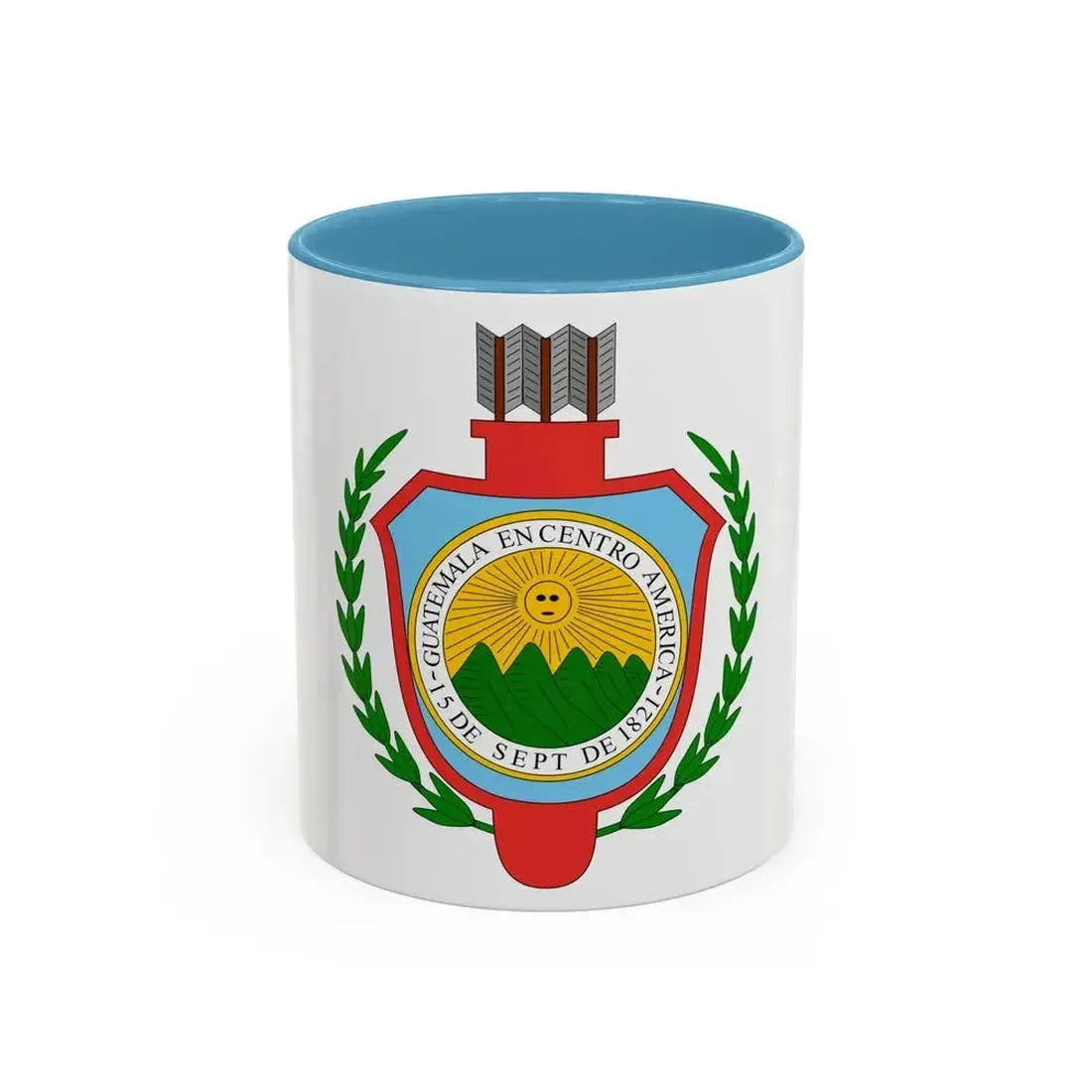 Coat of arms of Guatemala (1843-1851) - Accent Coffee Mug 11oz Light Blue - Go Mug Yourself