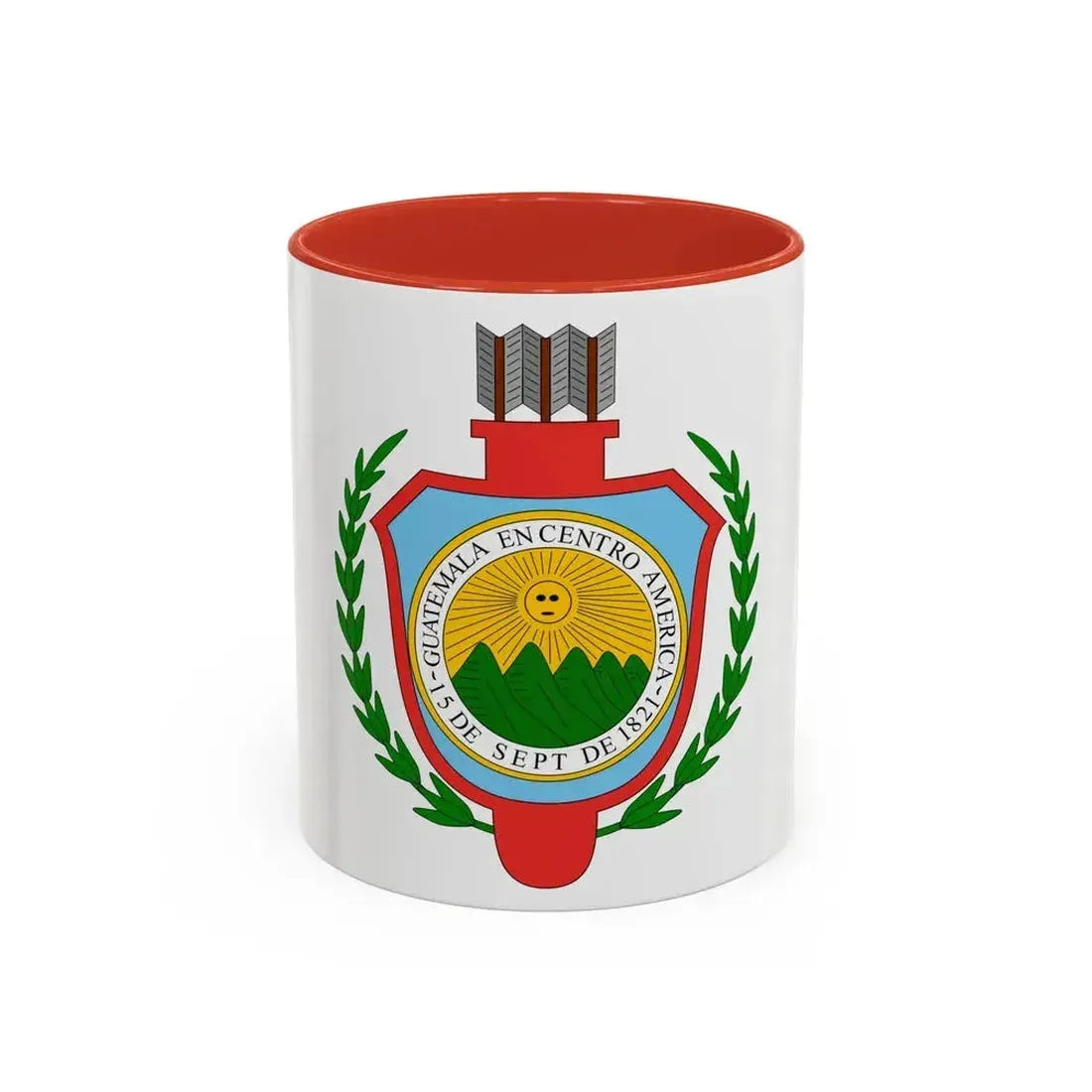Coat of arms of Guatemala (1843-1851) - Accent Coffee Mug 11oz Red - Go Mug Yourself