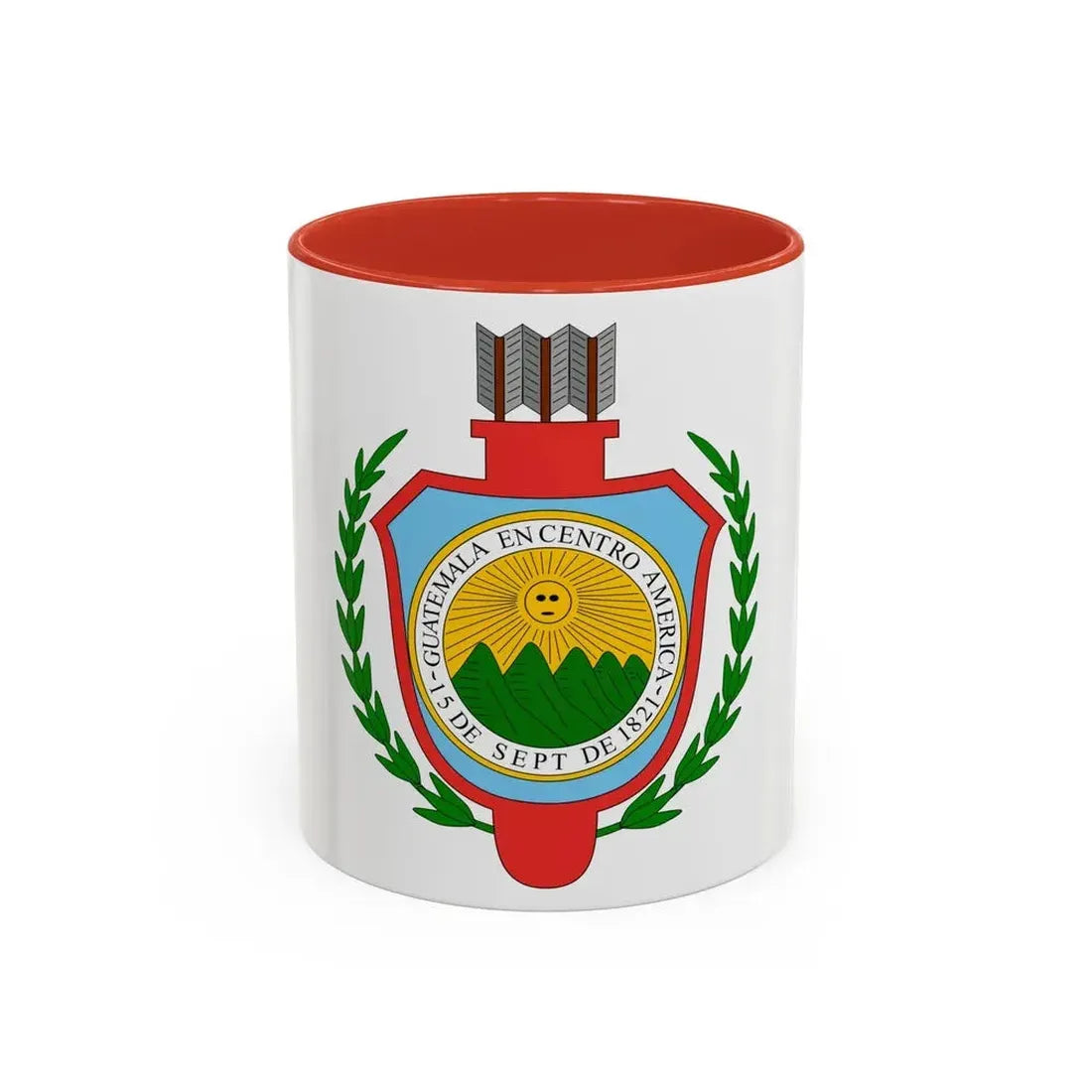 Coat of arms of Guatemala (1843-1851) - Accent Coffee Mug 11oz Red - Go Mug Yourself
