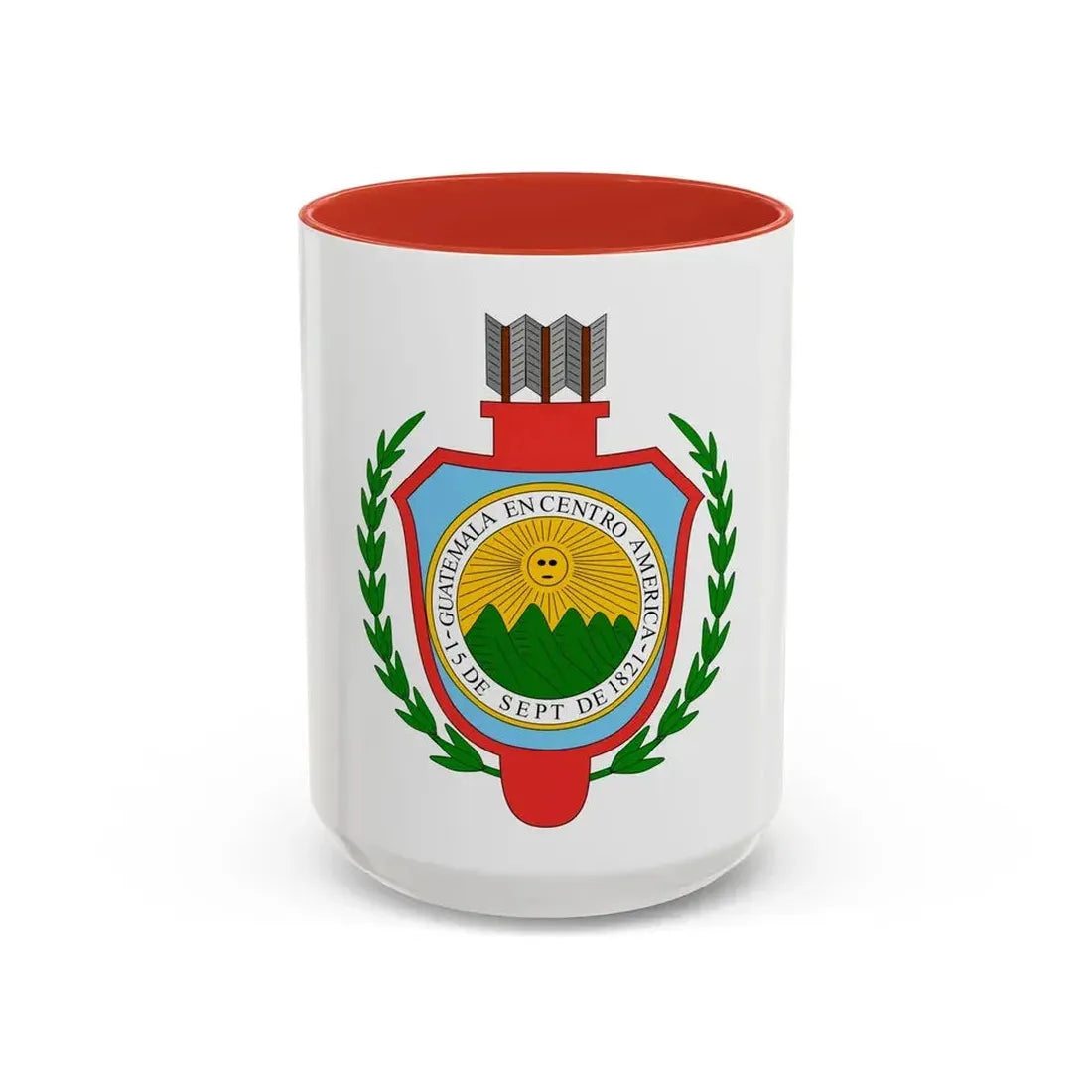 Coat of arms of Guatemala (1843-1851) - Accent Coffee Mug 15oz Red - Go Mug Yourself