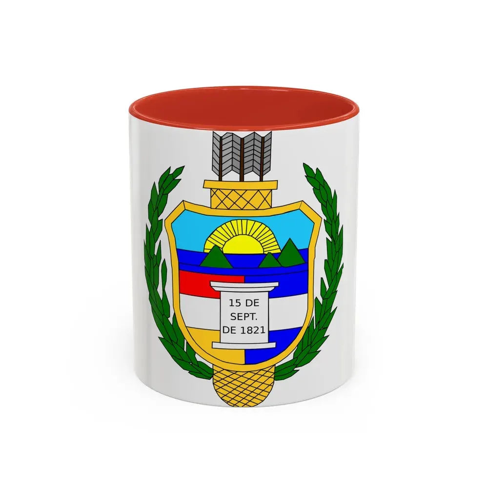 Coat of arms of guatemala (1851-1858) - Accent Coffee Mug 11oz Red - Go Mug Yourself