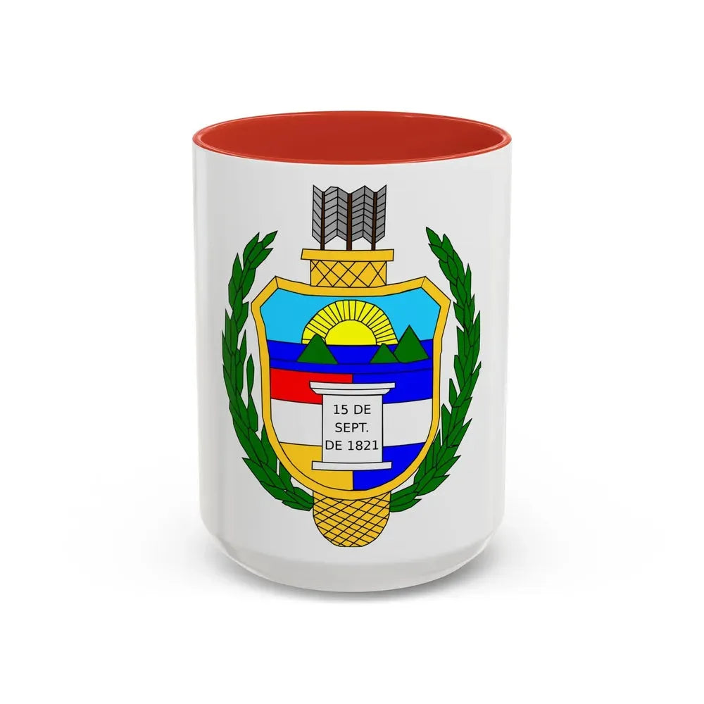 Coat of arms of guatemala (1851-1858) - Accent Coffee Mug 15oz Red - Go Mug Yourself