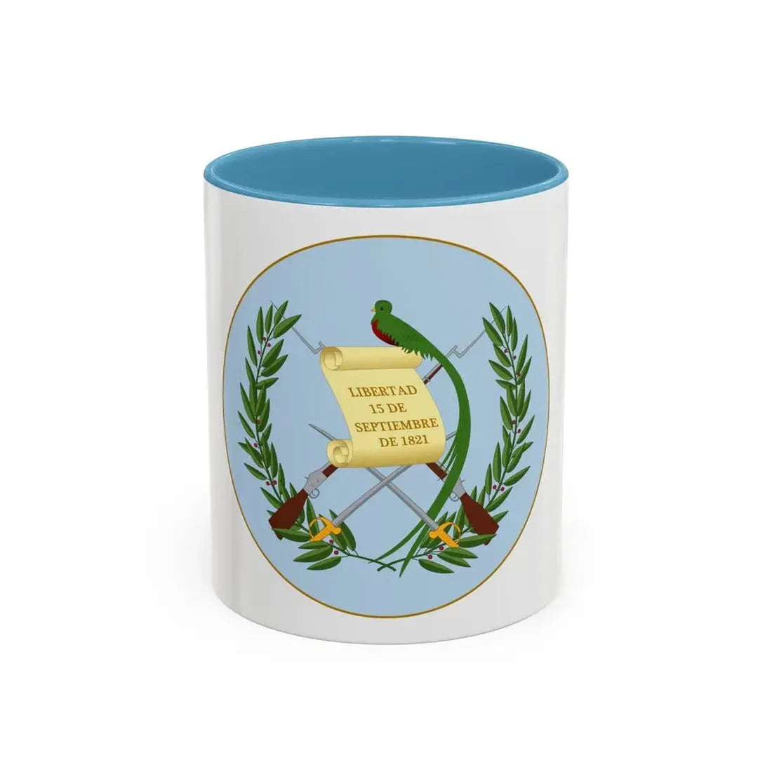 Coat of arms of Guatemala 2 - Accent Coffee Mug 11oz Light Blue - Go Mug Yourself