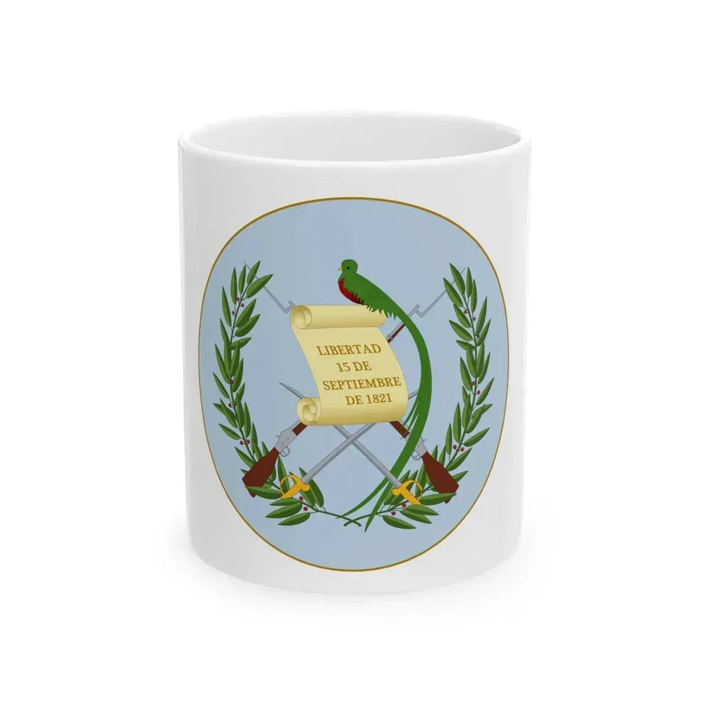 Coat of arms of Guatemala 2 - White Coffee Mug 11oz - Go Mug Yourself