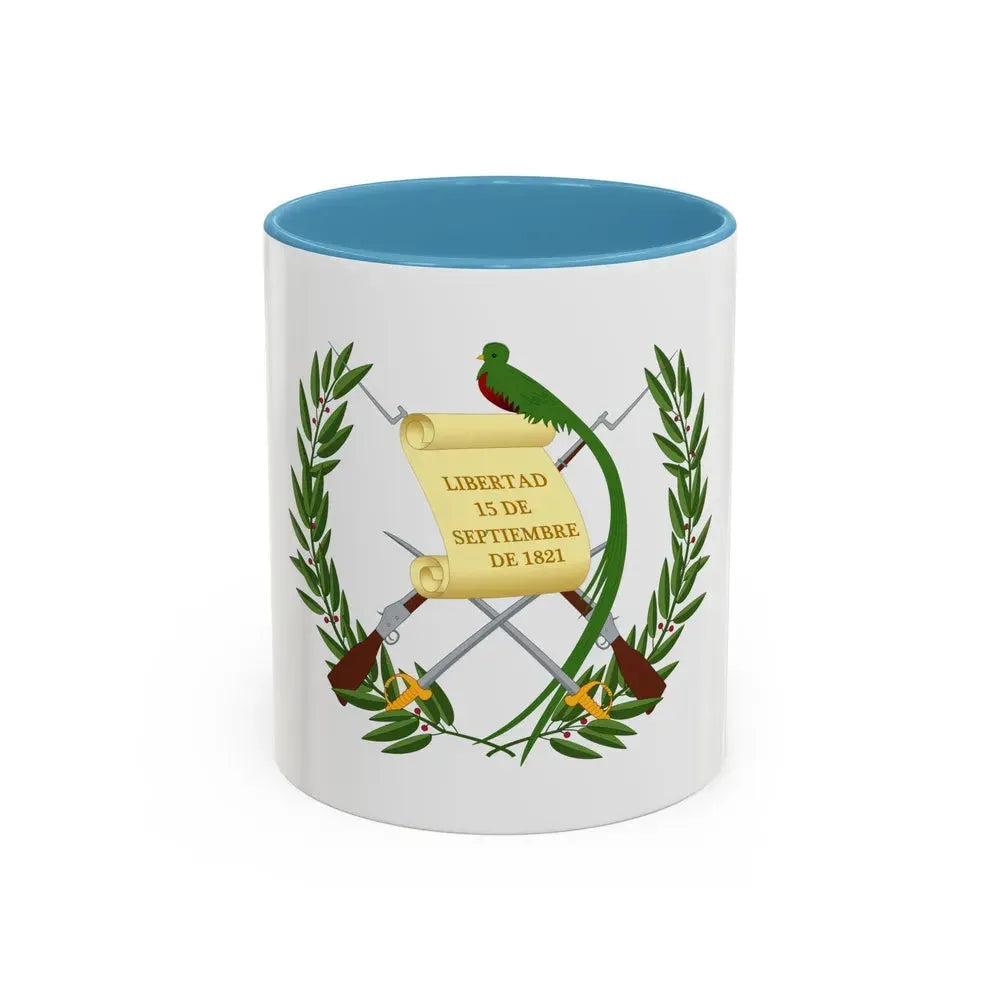 Coat of arms of Guatemala - Accent Coffee Mug 11oz Light Blue - Go Mug Yourself