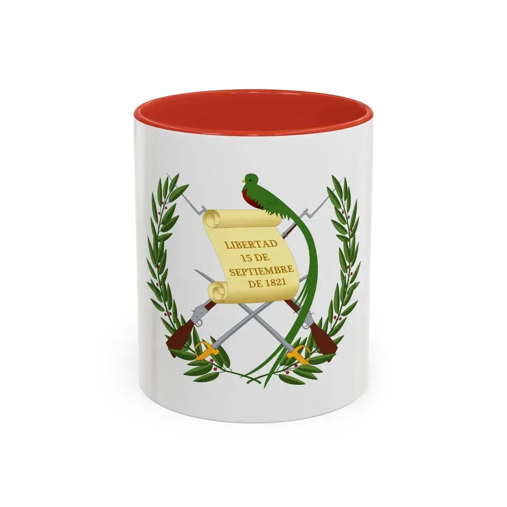 Coat of arms of Guatemala - Accent Coffee Mug 11oz Red - Go Mug Yourself