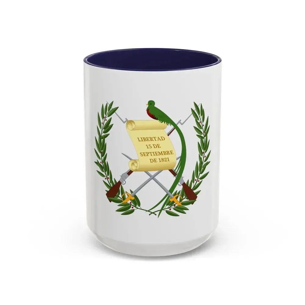 Coat of arms of Guatemala - Accent Coffee Mug 15oz Navy - Go Mug Yourself