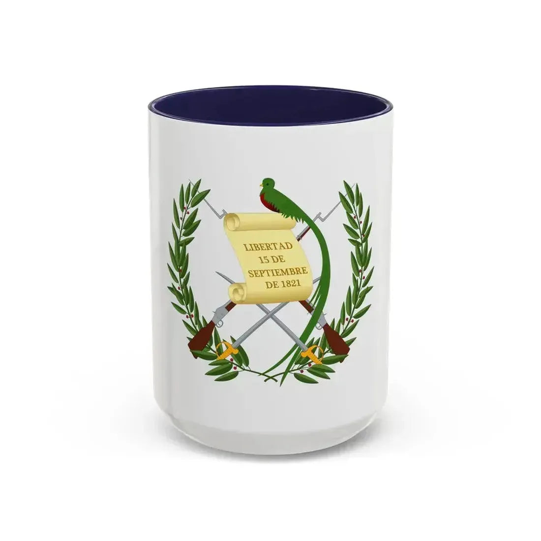 Coat of arms of Guatemala - Accent Coffee Mug 15oz Navy - Go Mug Yourself