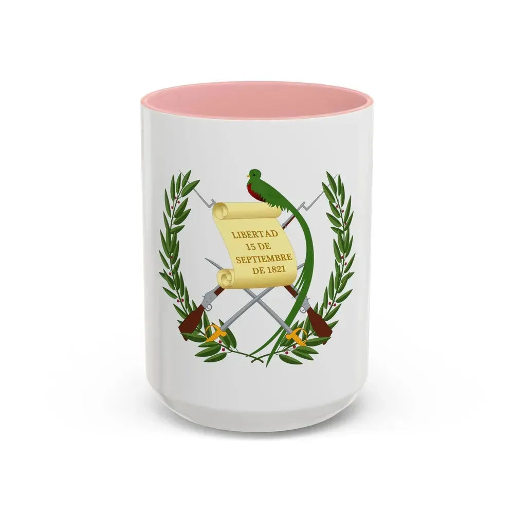 Coat of arms of Guatemala - Accent Coffee Mug 15oz Pink - Go Mug Yourself