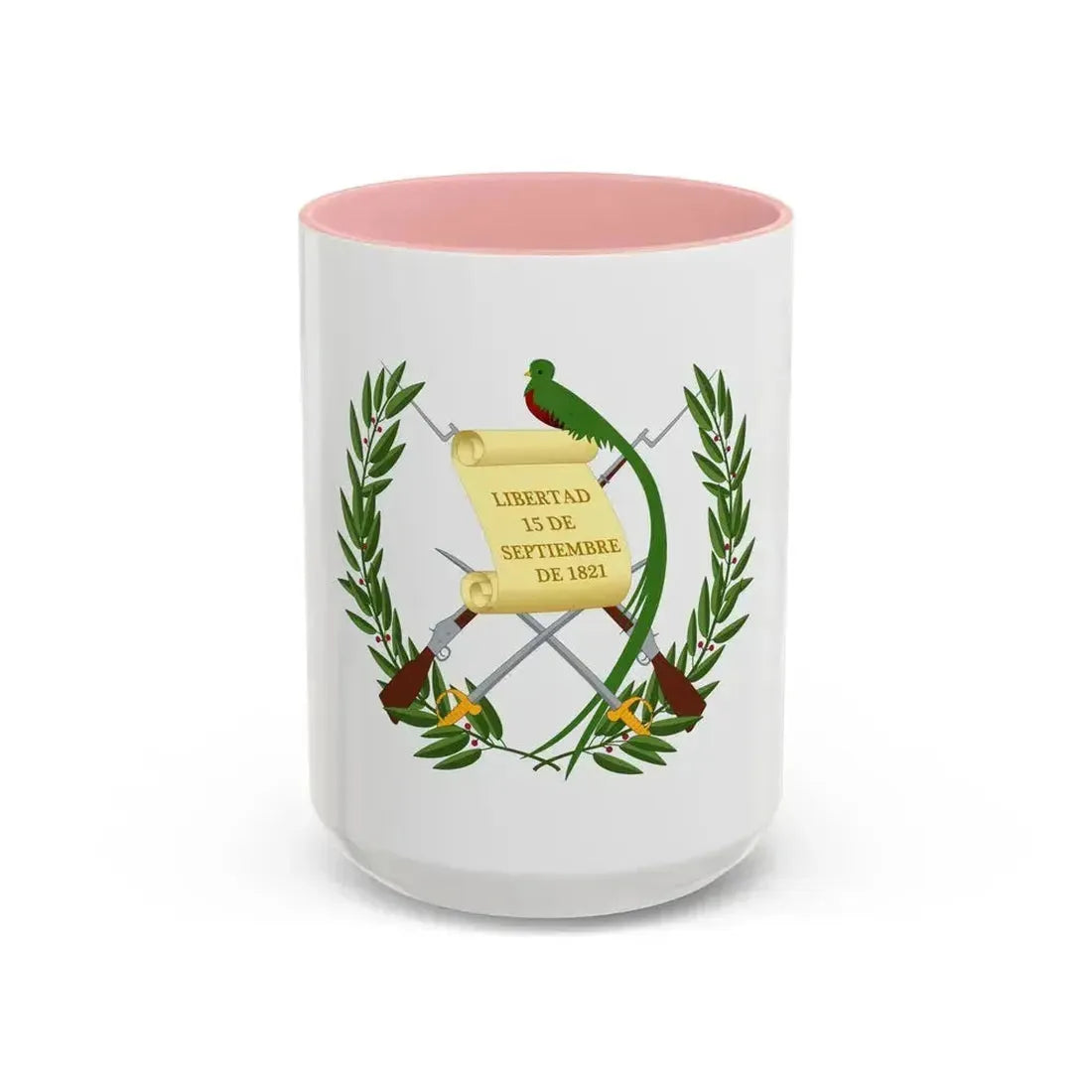 Coat of arms of Guatemala - Accent Coffee Mug 15oz Pink - Go Mug Yourself
