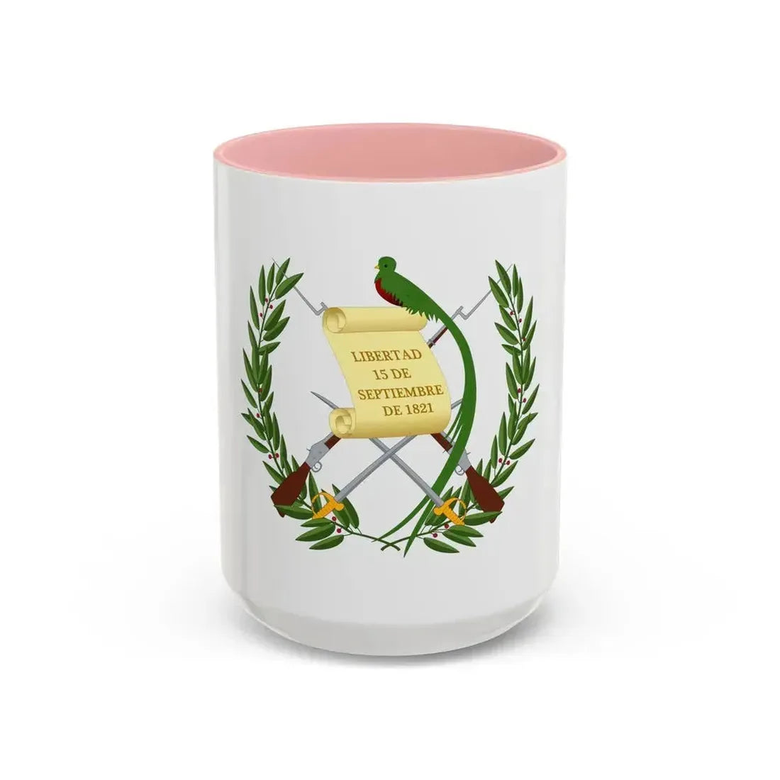 Coat of arms of Guatemala - Accent Coffee Mug 15oz Pink - Go Mug Yourself