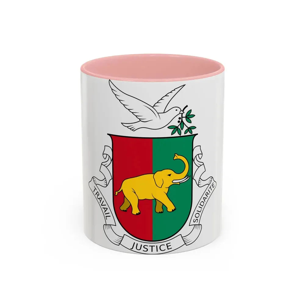 Coat of arms of Guinea 1958-1984 - Accent Coffee Mug 11oz Pink - Go Mug Yourself