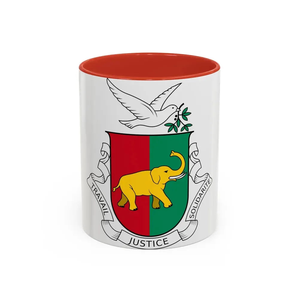 Coat of arms of Guinea 1958-1984 - Accent Coffee Mug 11oz Red - Go Mug Yourself
