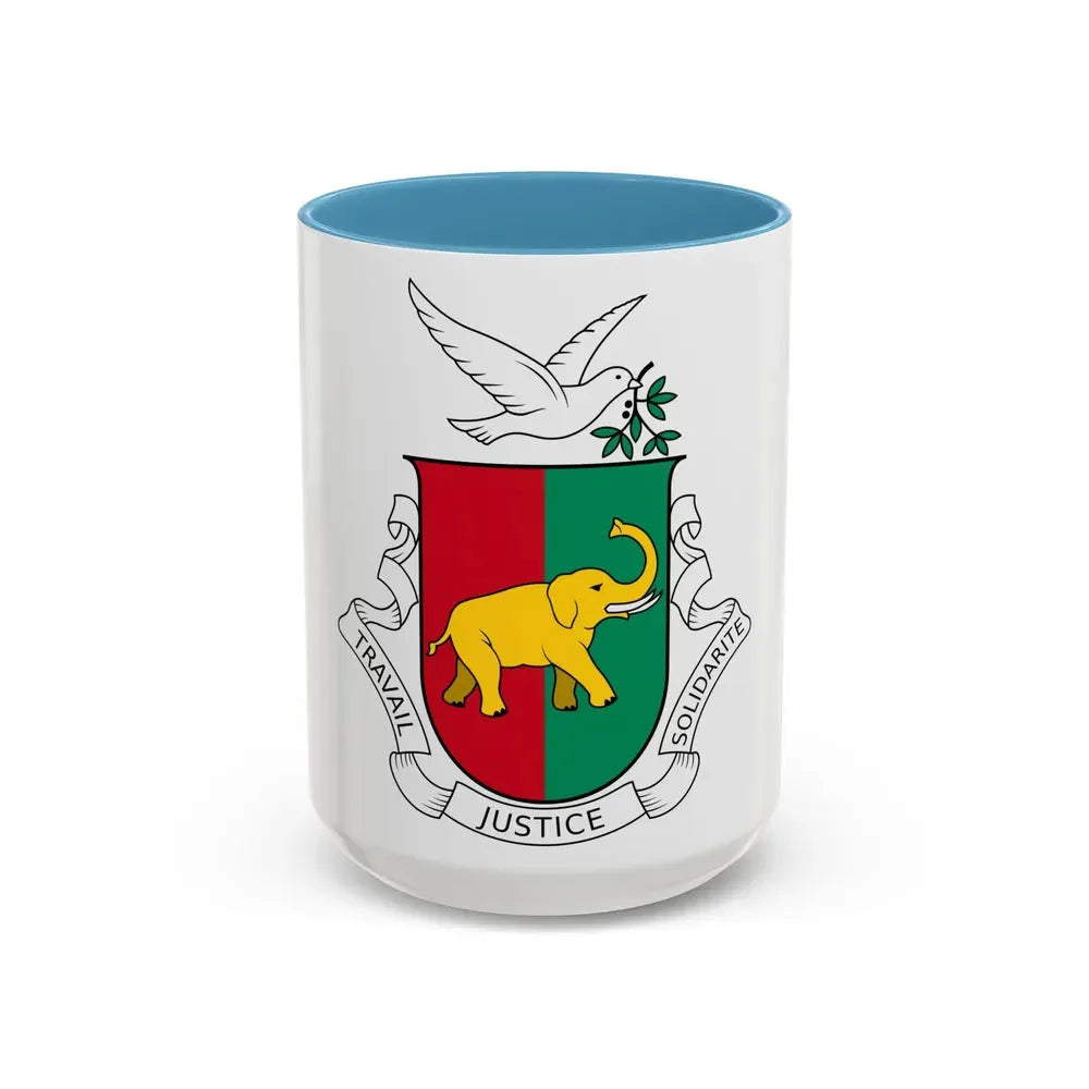 Coat of arms of Guinea 1958-1984 - Accent Coffee Mug 15oz Light Blue - Go Mug Yourself