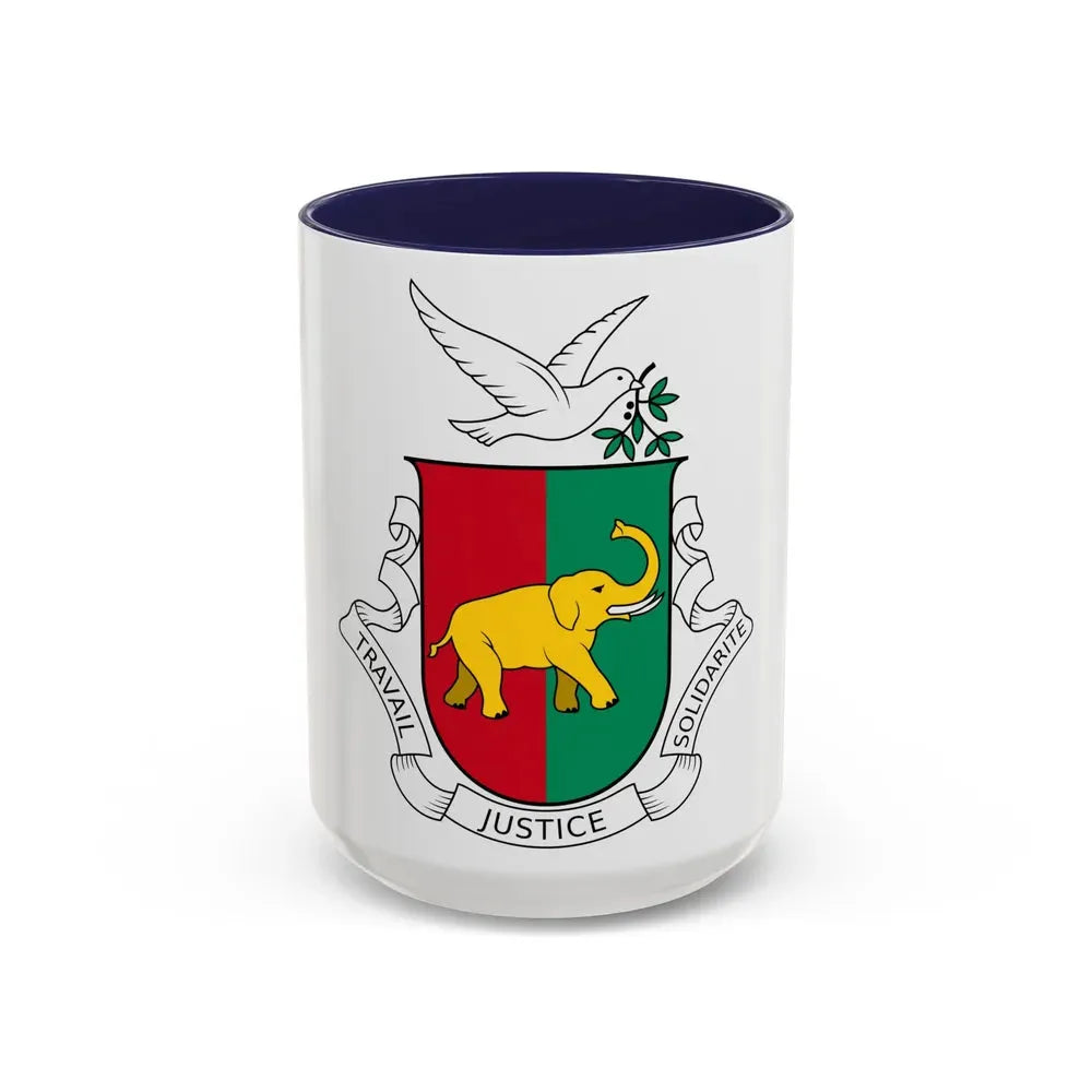 Coat of arms of Guinea 1958-1984 - Accent Coffee Mug 15oz Navy - Go Mug Yourself