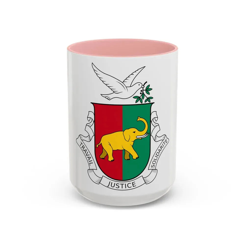 Coat of arms of Guinea 1958-1984 - Accent Coffee Mug 15oz Pink - Go Mug Yourself