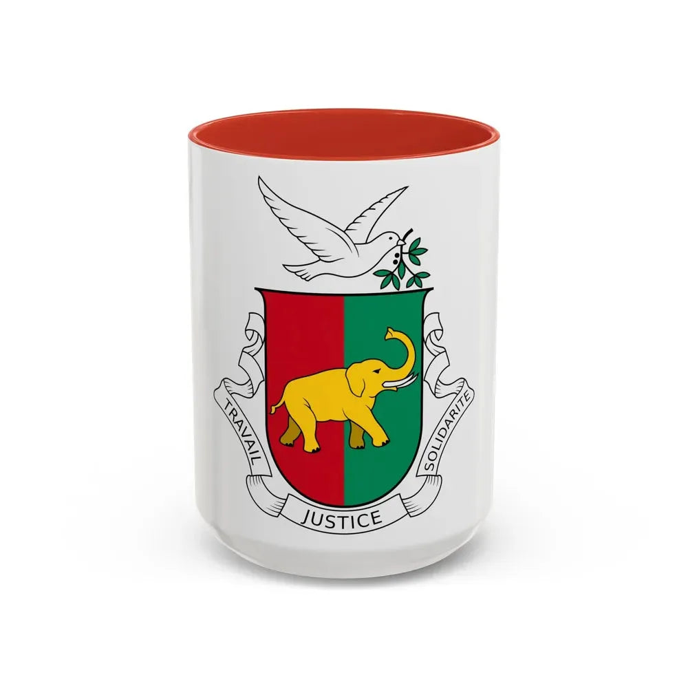 Coat of arms of Guinea 1958-1984 - Accent Coffee Mug 15oz Red - Go Mug Yourself