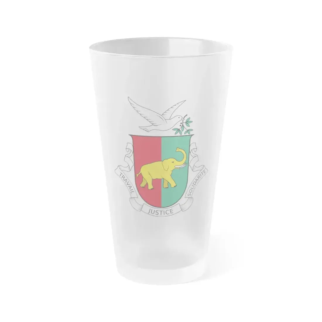 Coat of arms of Guinea 1958-1984 - Frosted Pint Glass 16oz 16oz Frosted - Go Mug Yourself
