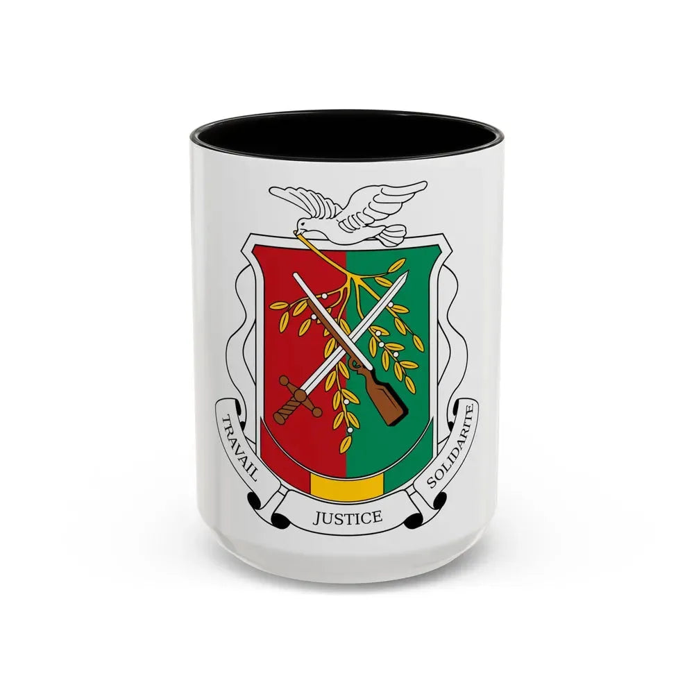 Coat of arms of Guinea 1984-1992 - Accent Coffee Mug 15oz Black - Go Mug Yourself