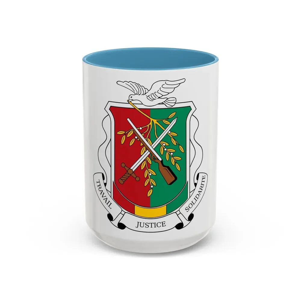 Coat of arms of Guinea 1984-1992 - Accent Coffee Mug 15oz Light Blue - Go Mug Yourself
