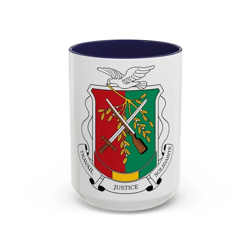 Coat of arms of Guinea 1984-1992 - Accent Coffee Mug 15oz Navy - Go Mug Yourself