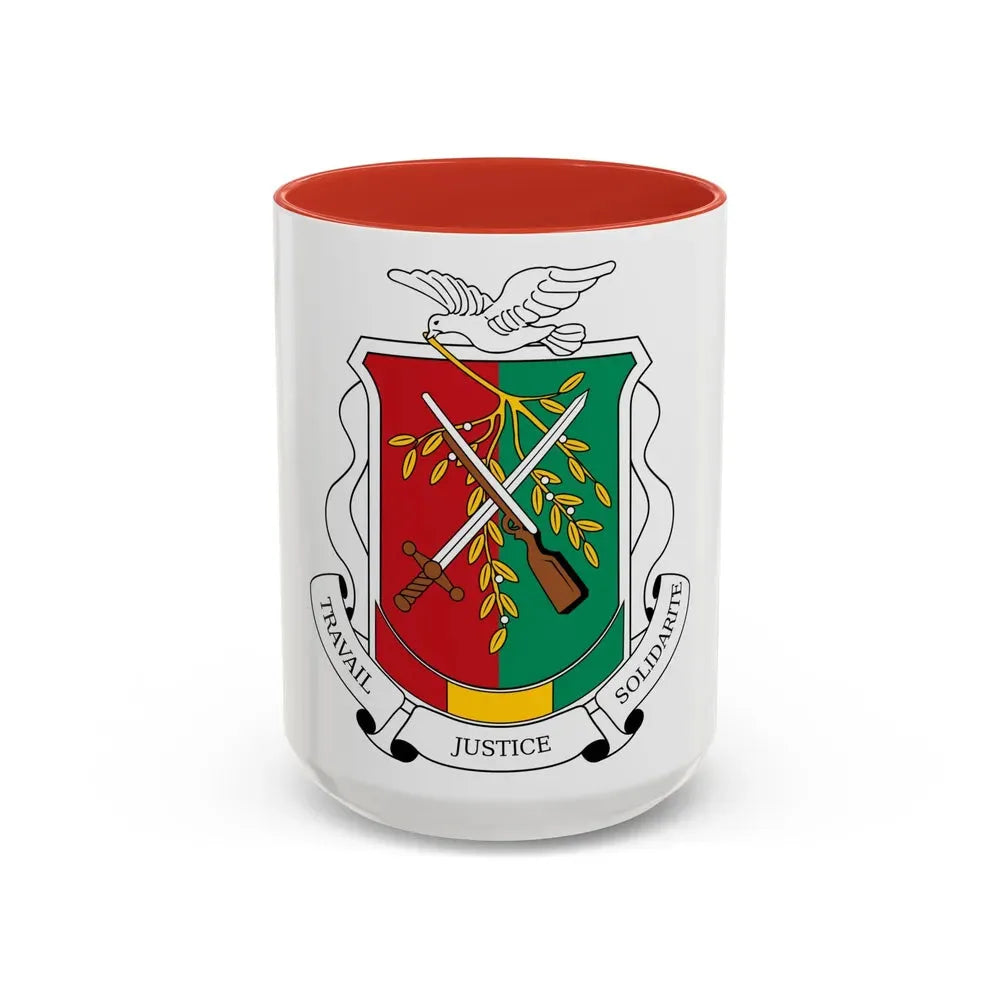 Coat of arms of Guinea 1984-1992 - Accent Coffee Mug 15oz Red - Go Mug Yourself