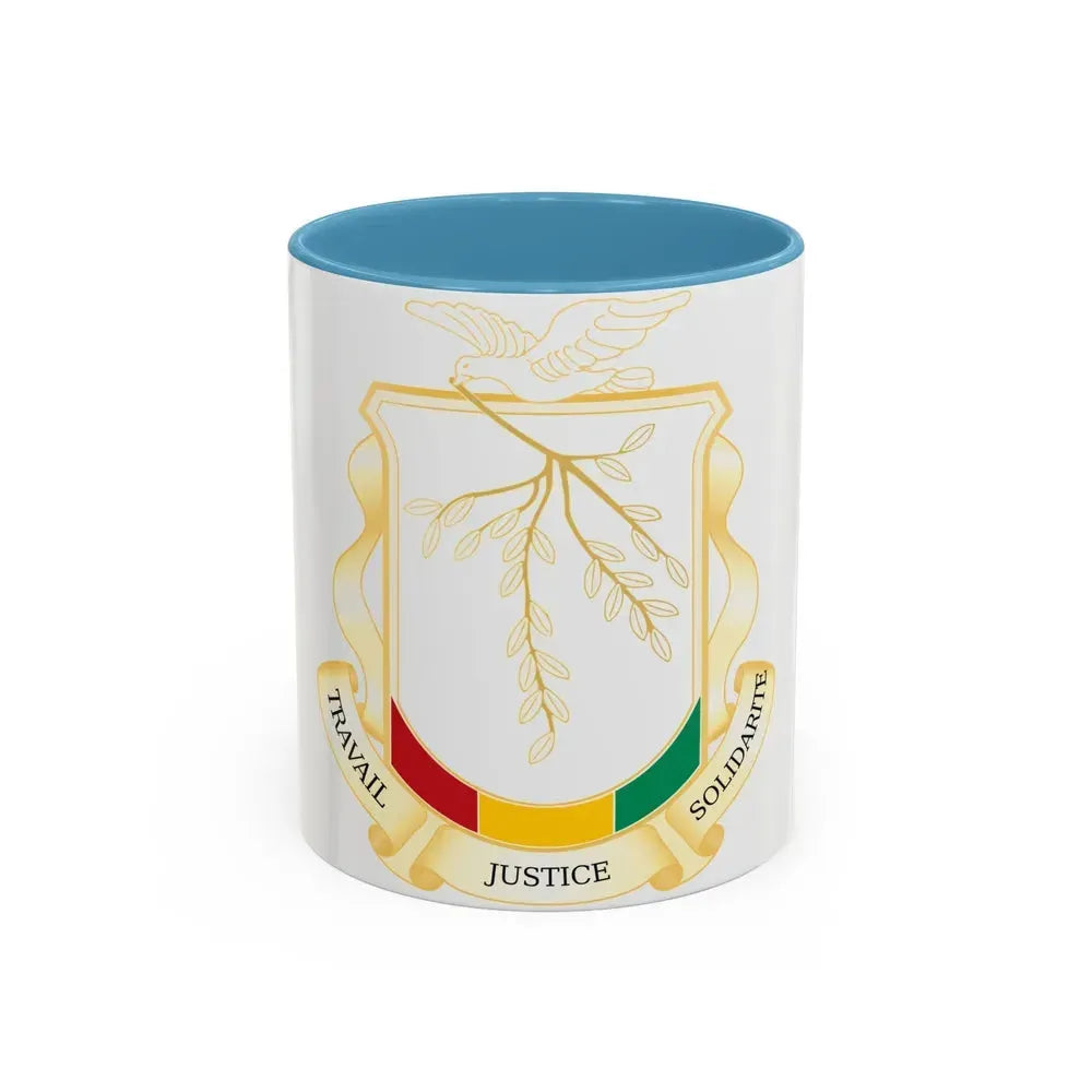 Coat of Arms of Guinea - Accent Coffee Mug 11oz Light Blue - Go Mug Yourself
