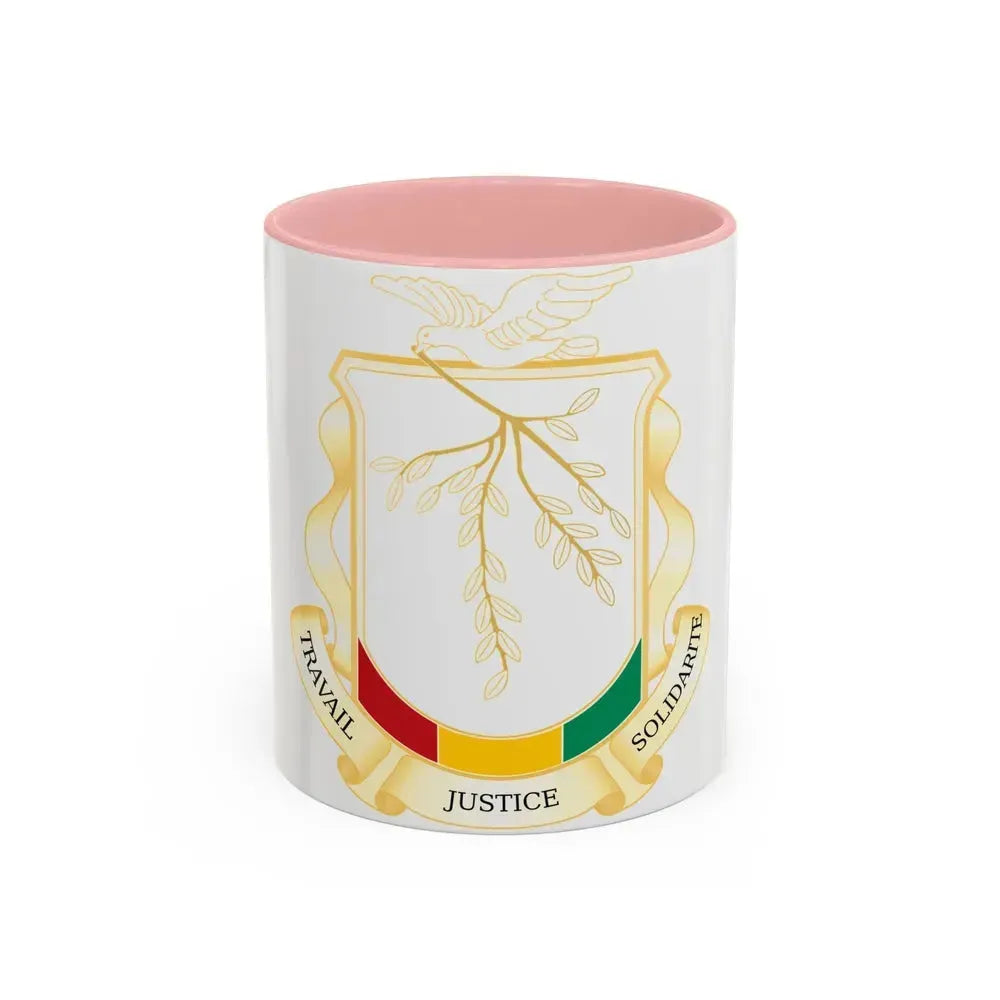 Coat of Arms of Guinea - Accent Coffee Mug 11oz Pink - Go Mug Yourself