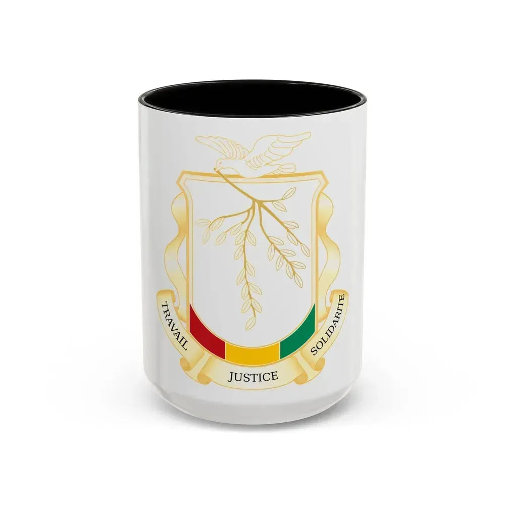 Coat of Arms of Guinea - Accent Coffee Mug 15oz Black - Go Mug Yourself