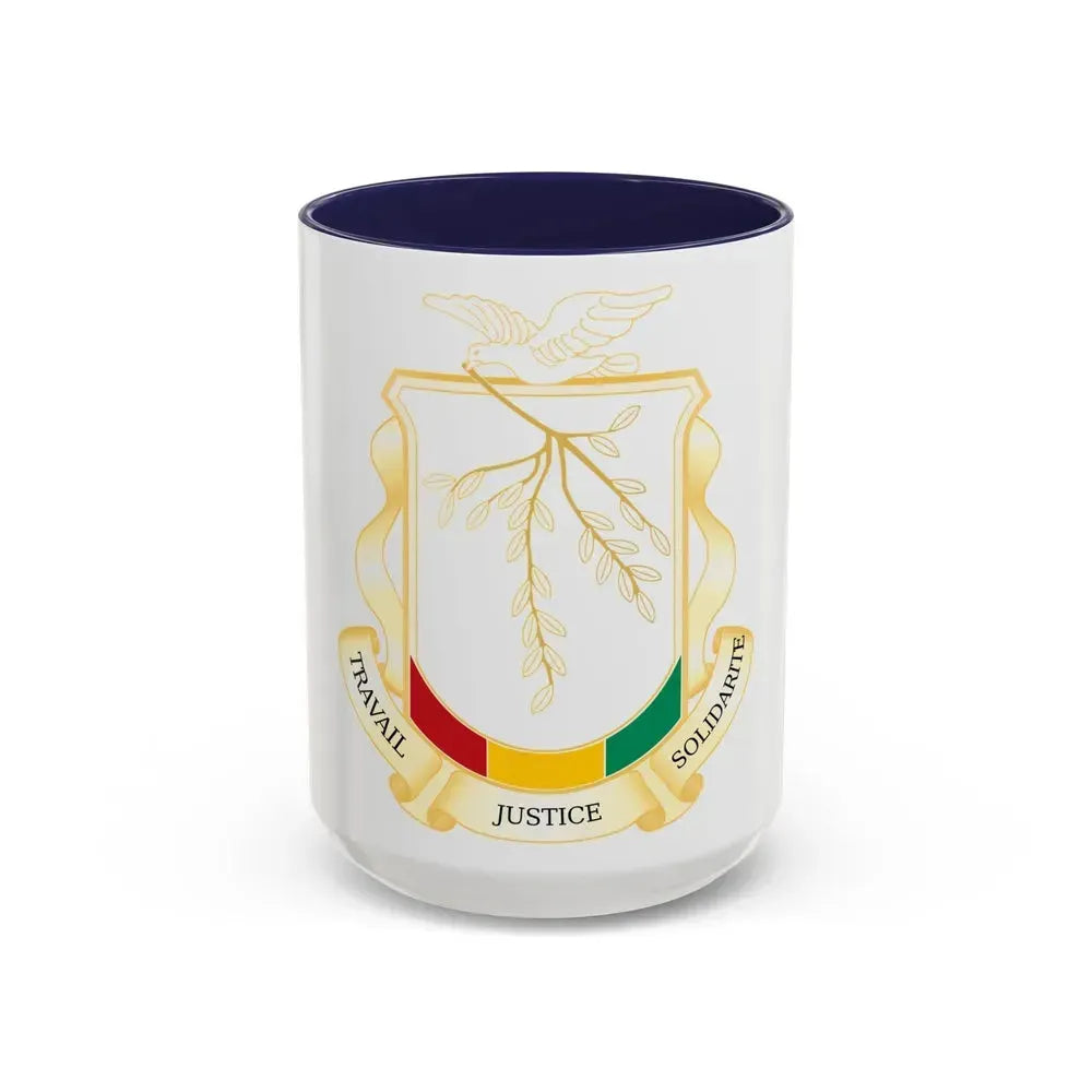 Coat of Arms of Guinea - Accent Coffee Mug 15oz Navy - Go Mug Yourself