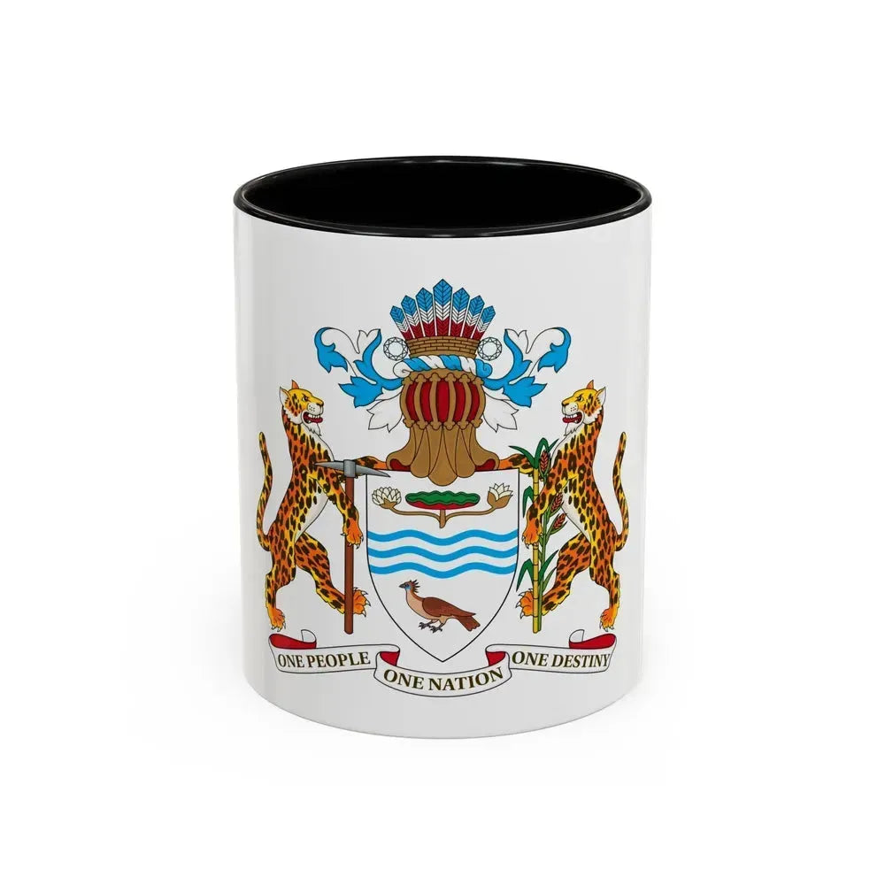 Coat of arms of Guyana - Accent Coffee Mug 11oz Black - Go Mug Yourself