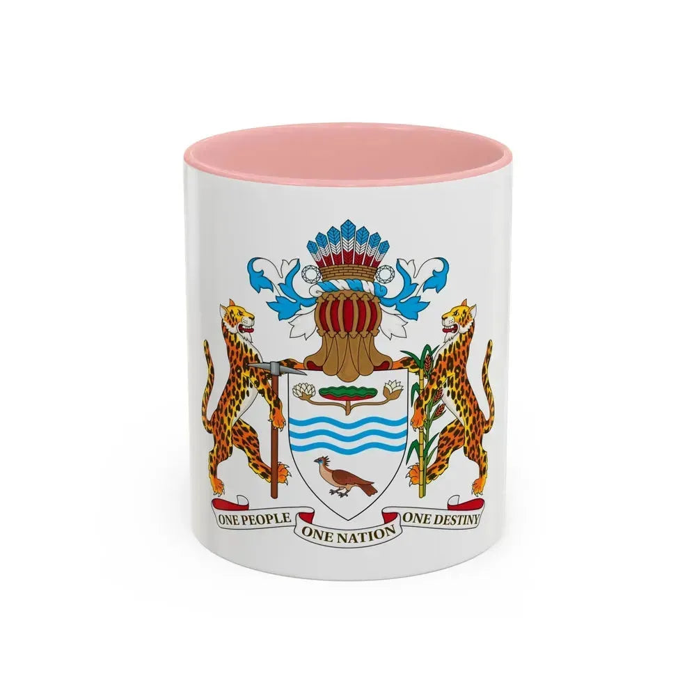 Coat of arms of Guyana - Accent Coffee Mug 11oz Pink - Go Mug Yourself