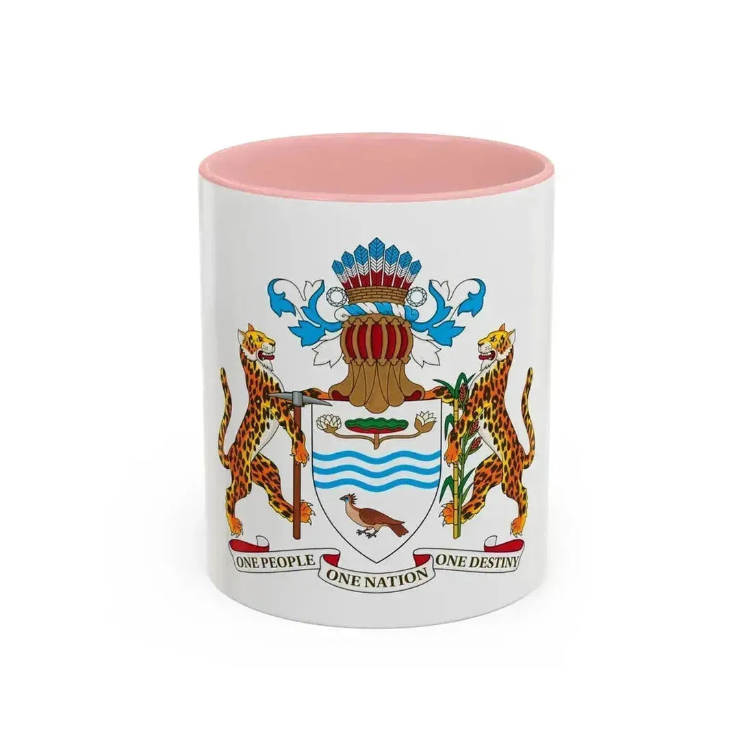 Coat of arms of Guyana - Accent Coffee Mug 11oz Pink - Go Mug Yourself