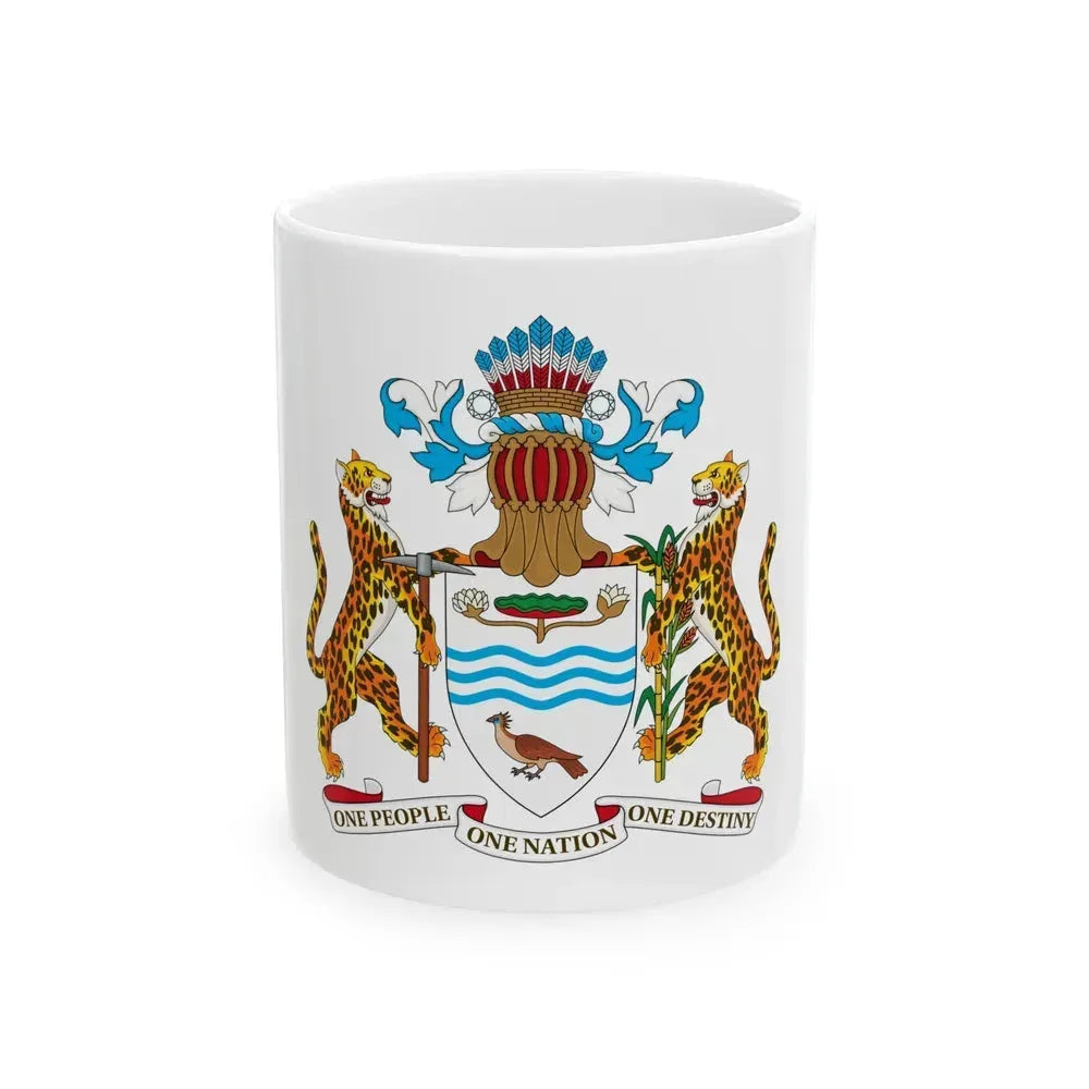 Coat of arms of Guyana - White Coffee Mug 11oz - Go Mug Yourself