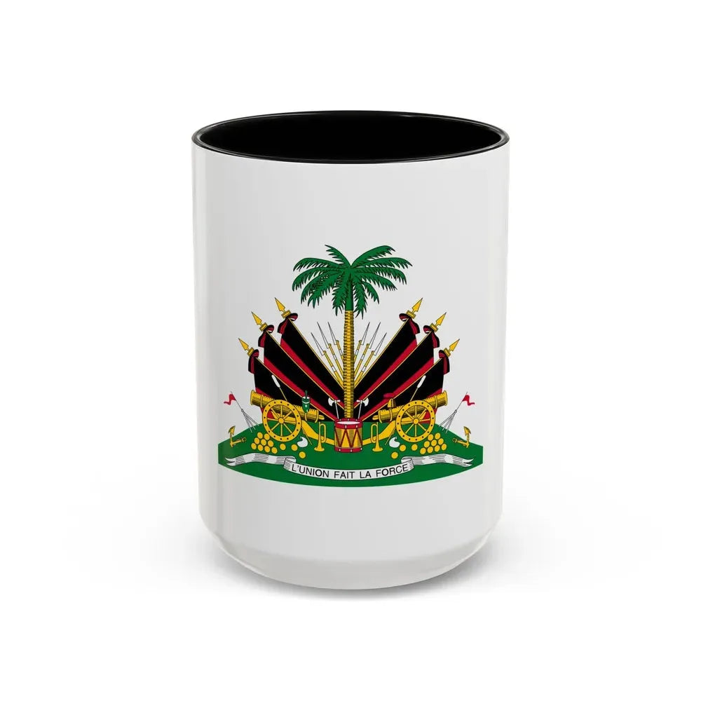 Coat of arms of Haiti (1964-1986) - Accent Coffee Mug 15oz Black - Go Mug Yourself