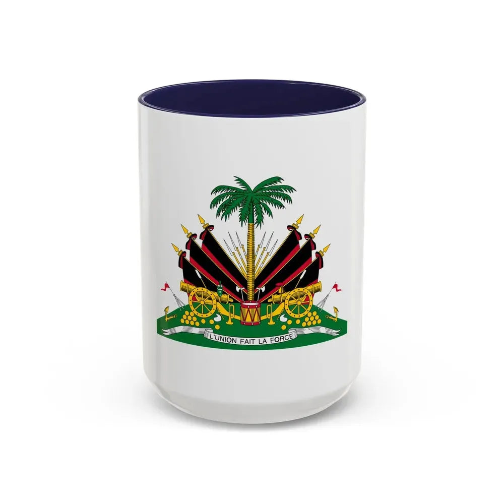 Coat of arms of Haiti (1964-1986) - Accent Coffee Mug 15oz Navy - Go Mug Yourself