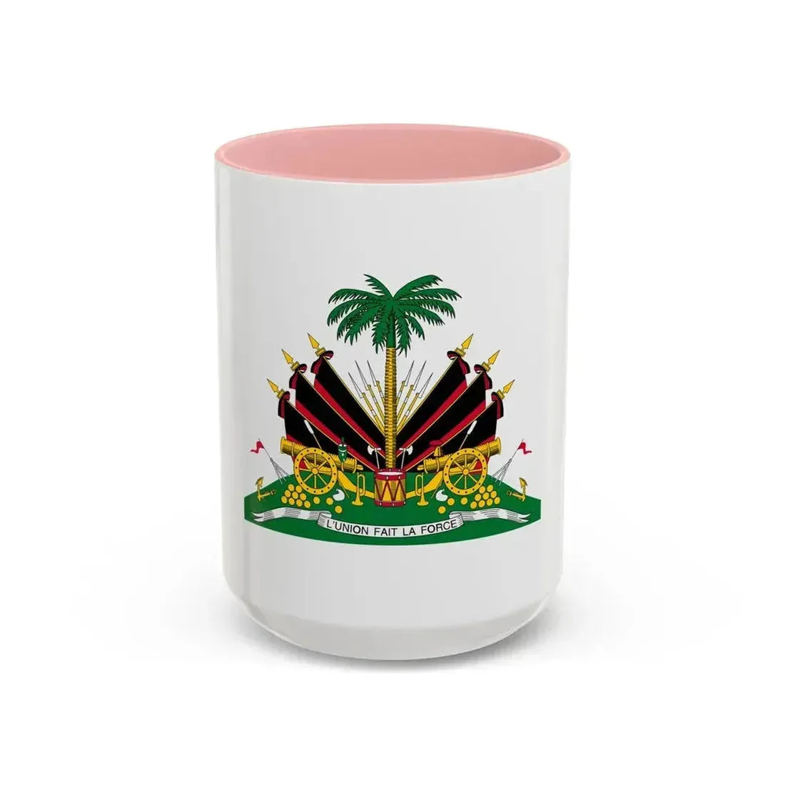 Coat of arms of Haiti (1964-1986) - Accent Coffee Mug 15oz Pink - Go Mug Yourself